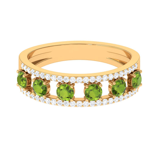 Peridot Anniversary Ring with Diamond