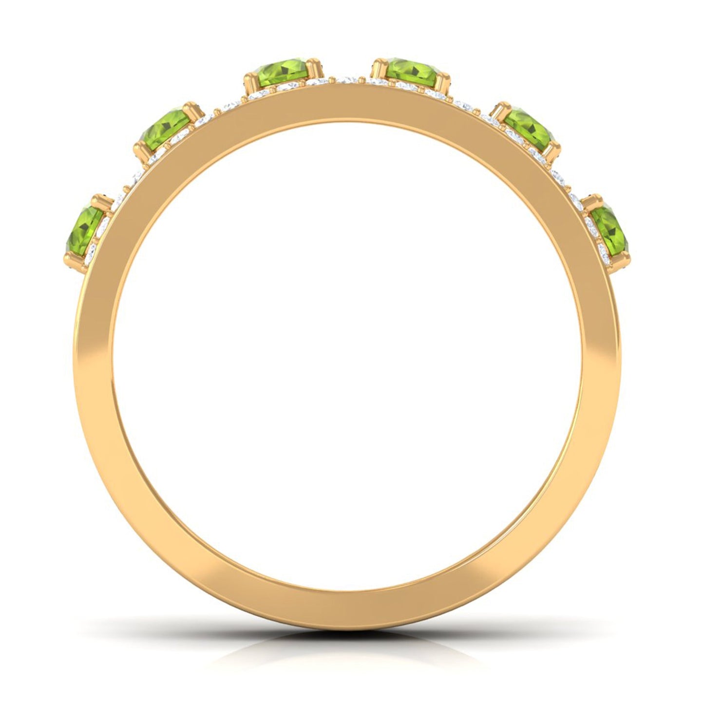 Peridot Anniversary Ring with Diamond