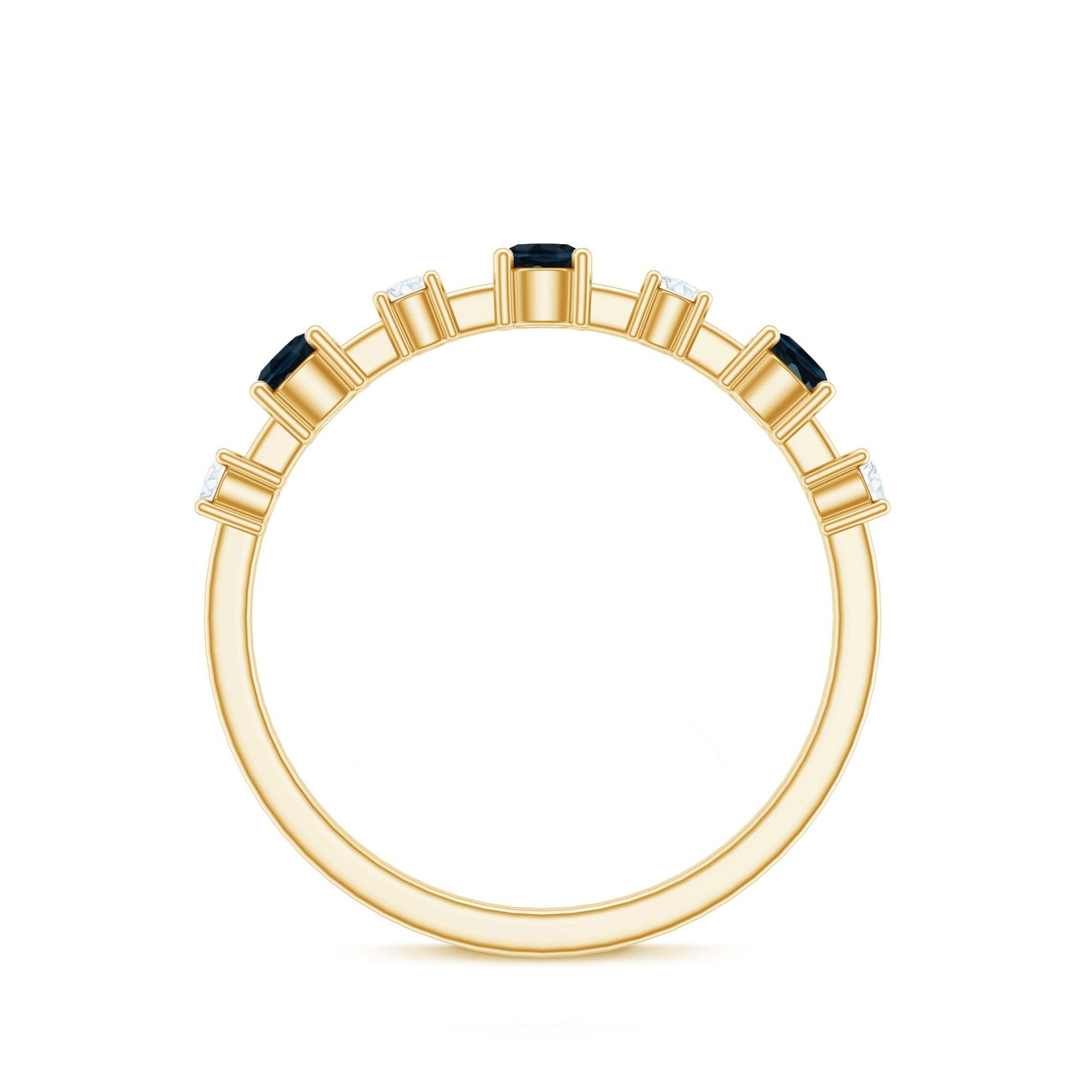 London Blue Topaz Wedding Eternity Band with Diamond