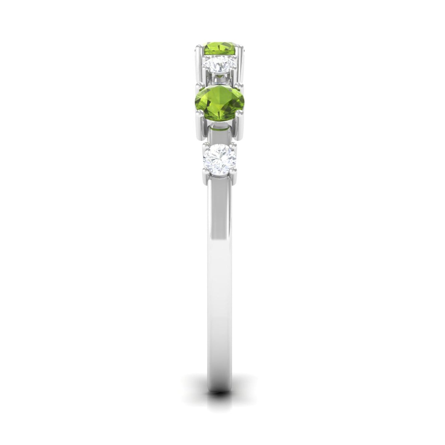 Half Eternity Ring with Peridot and Diamond