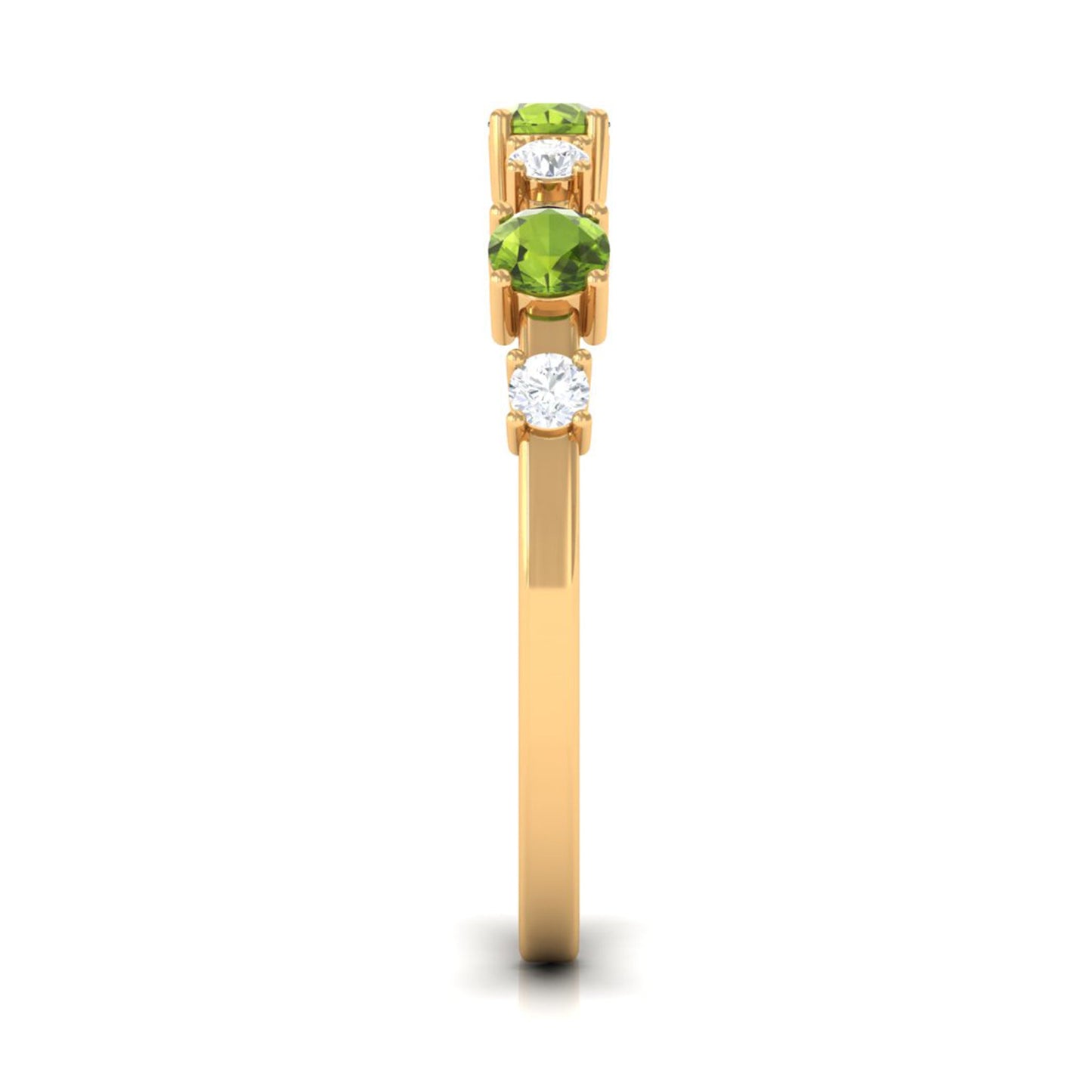 Half Eternity Ring with Peridot and Diamond