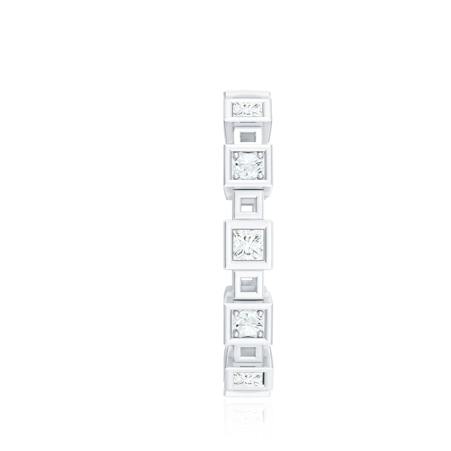 Princess Cut Moissanite Contemporary Wedding Band Ring