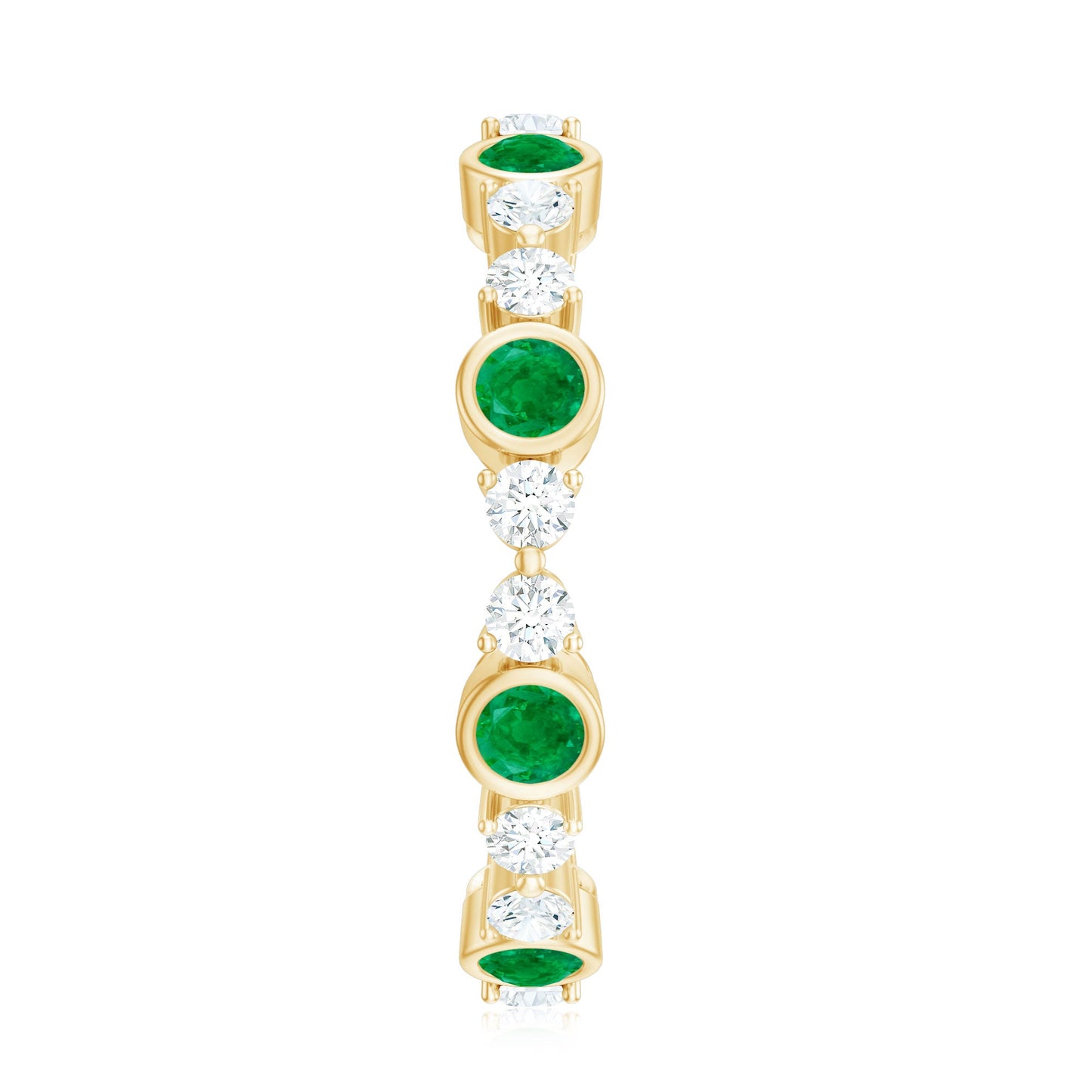 Natural Emerald Diamond Eternity Ring with Certificate