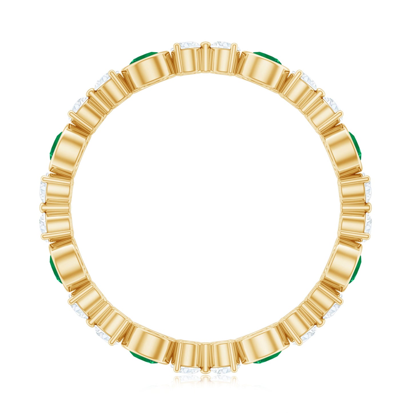 Natural Emerald Diamond Eternity Ring with Certificate