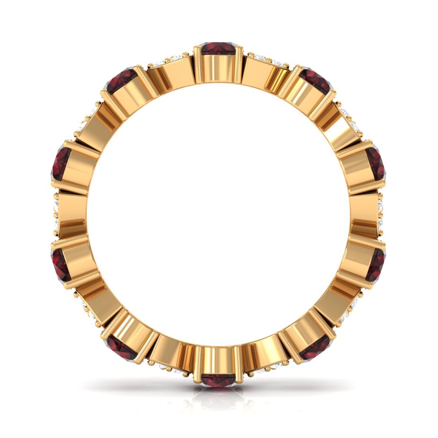 Natural Garnet Diamond Eternity Ring with Certificate
