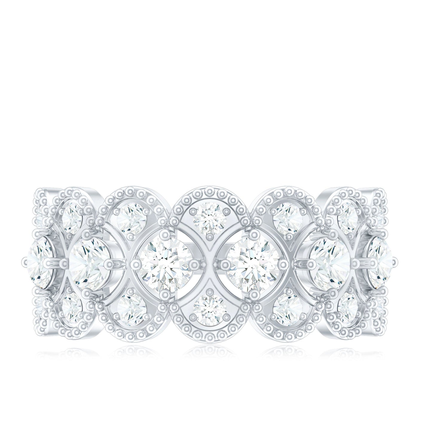 Designer Certified Moissanite Wedding Band for Women
