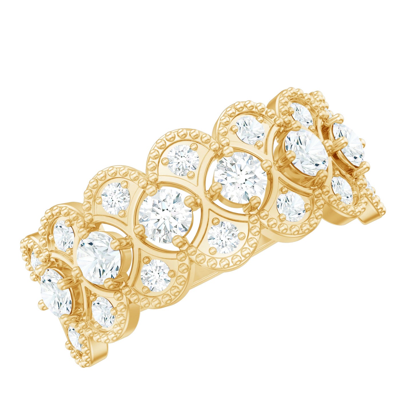Designer Certified Moissanite Wedding Band for Women