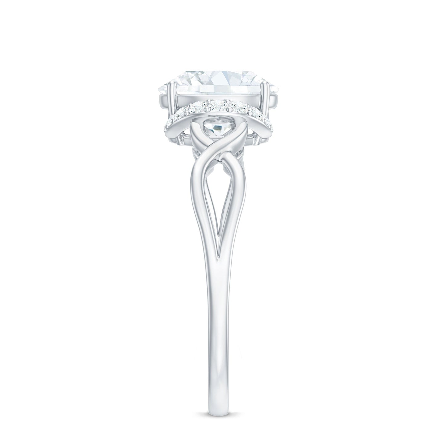 Oval Shape Moissanite Engagement Ring With Certificate