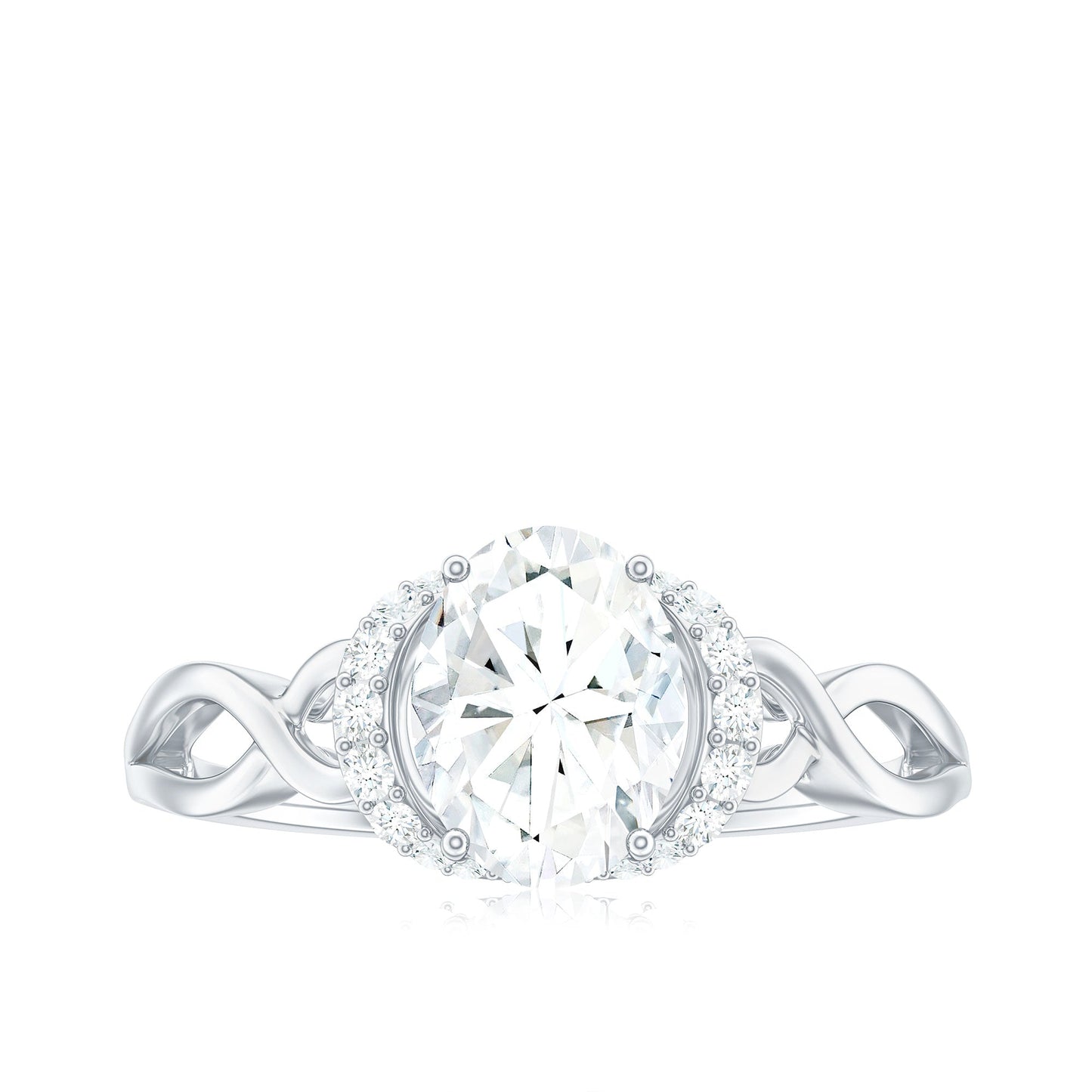 Oval Shape Moissanite Engagement Ring With Certificate