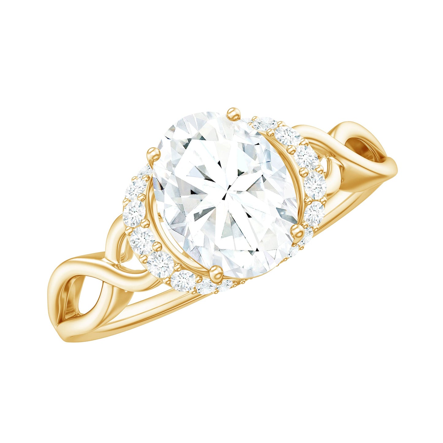 Oval Shape Moissanite Engagement Ring With Certificate