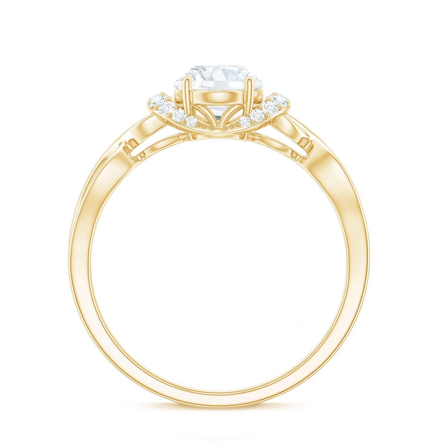 Oval Shape Moissanite Engagement Ring With Certificate