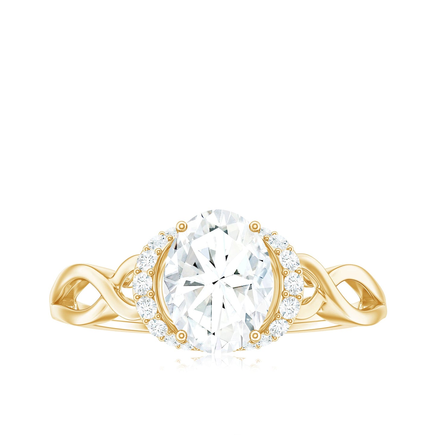 Oval Shape Moissanite Engagement Ring With Certificate