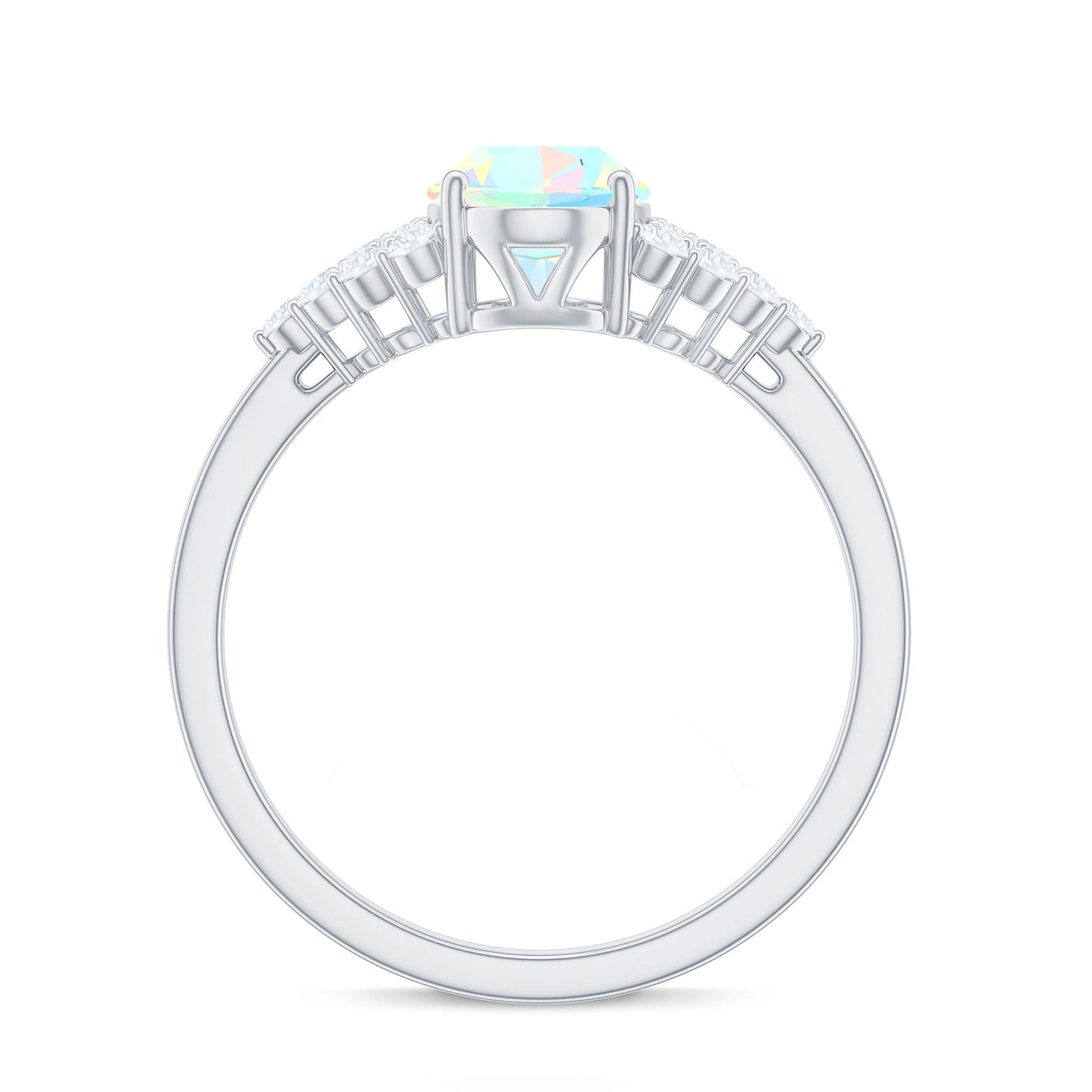 Certified 1.2 Carat Ethiopian Opal Oval Engagement Ring with Diamond