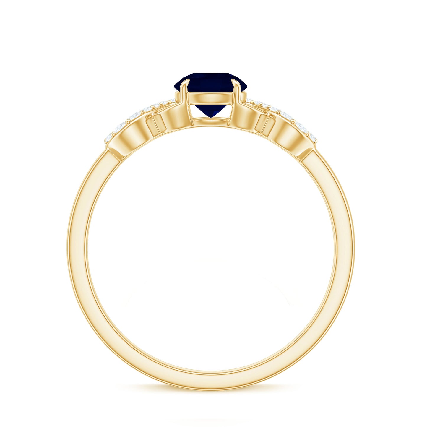 Real 0.9 Carat Blue Sapphire Infinity Promise Ring with Diamond
