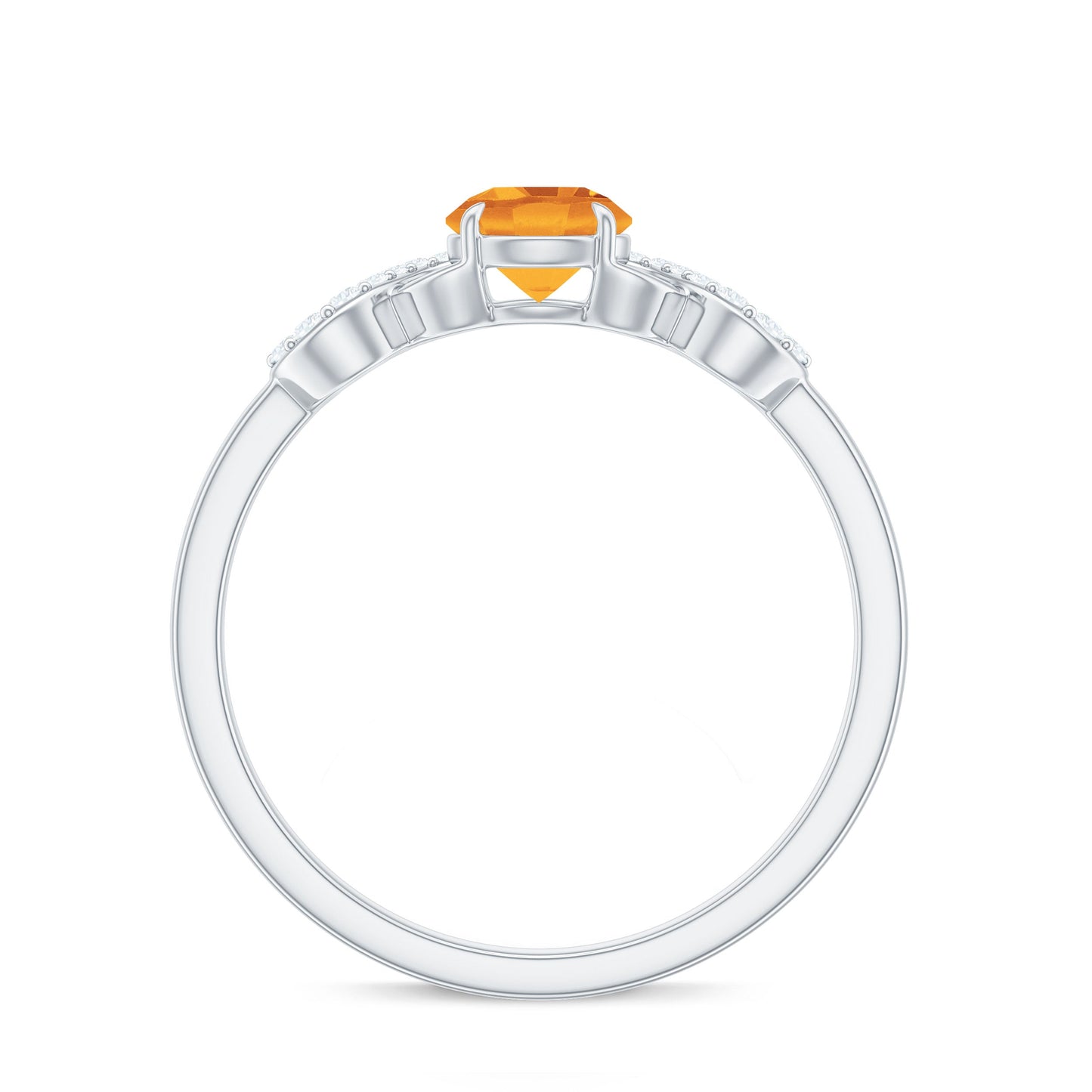 Certified Natural Citrine Infinity Promise Ring with Diamonds