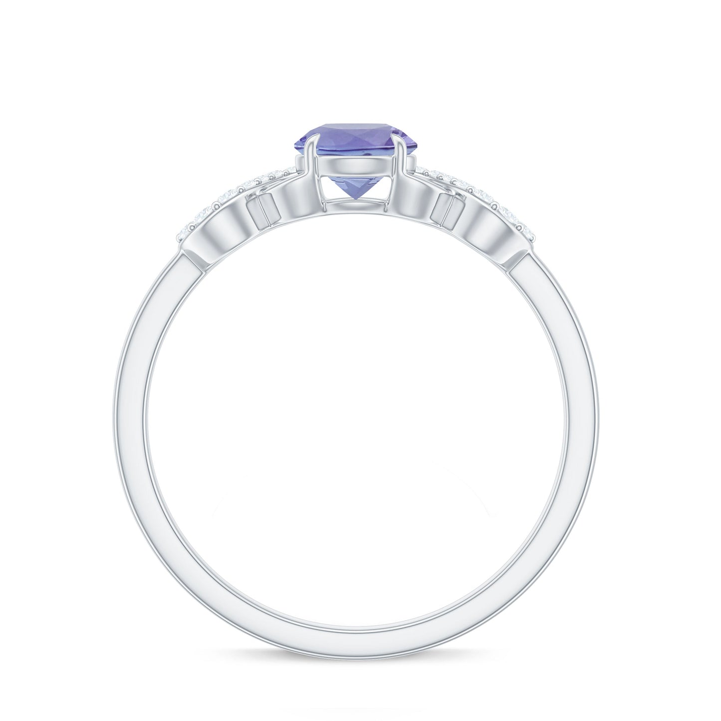 Natural Tanzanite Promise Ring with Diamond Infinity Knot