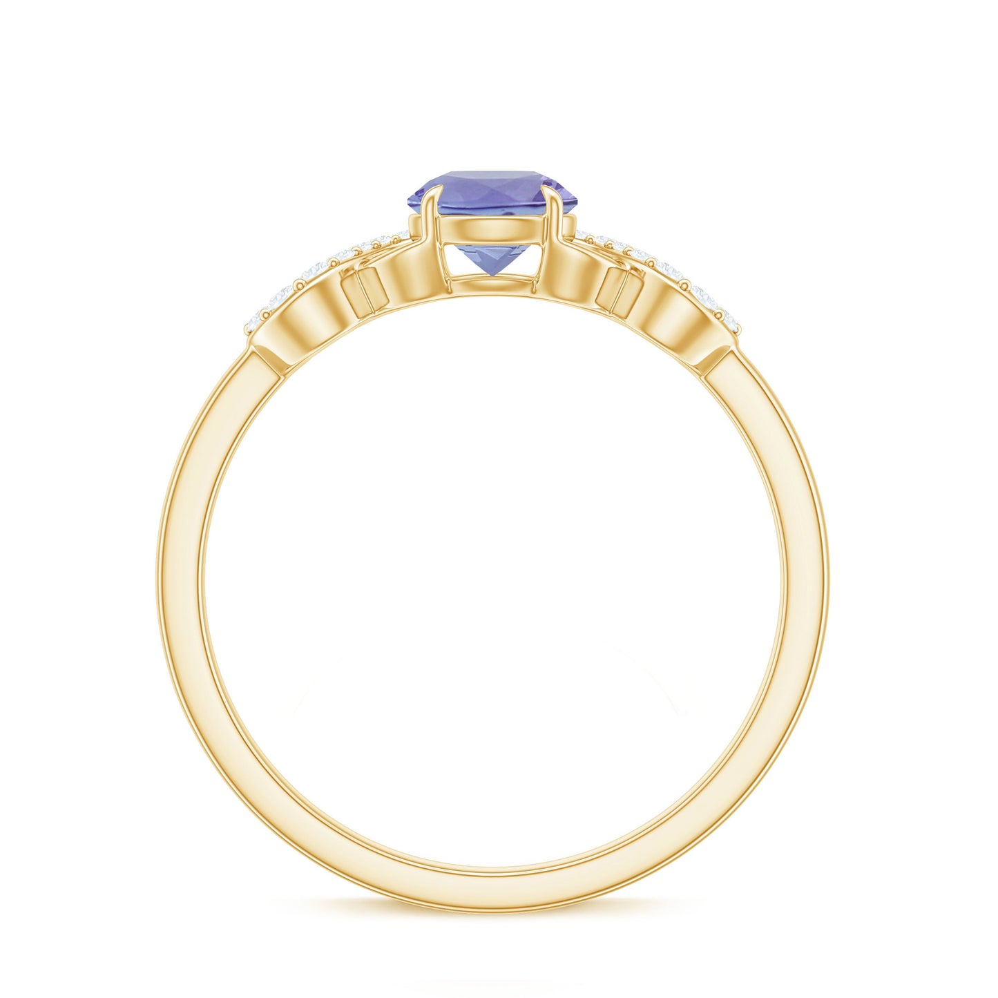 Natural Tanzanite Promise Ring with Diamond Infinity Knot