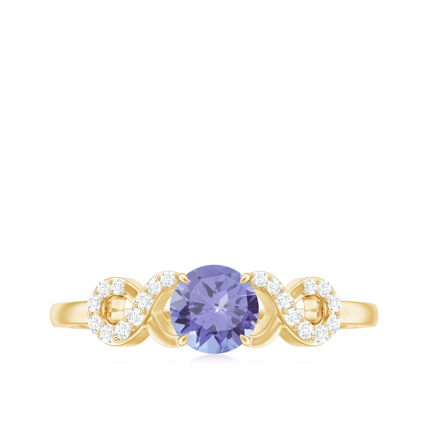 Natural Tanzanite Promise Ring with Diamond Infinity Knot