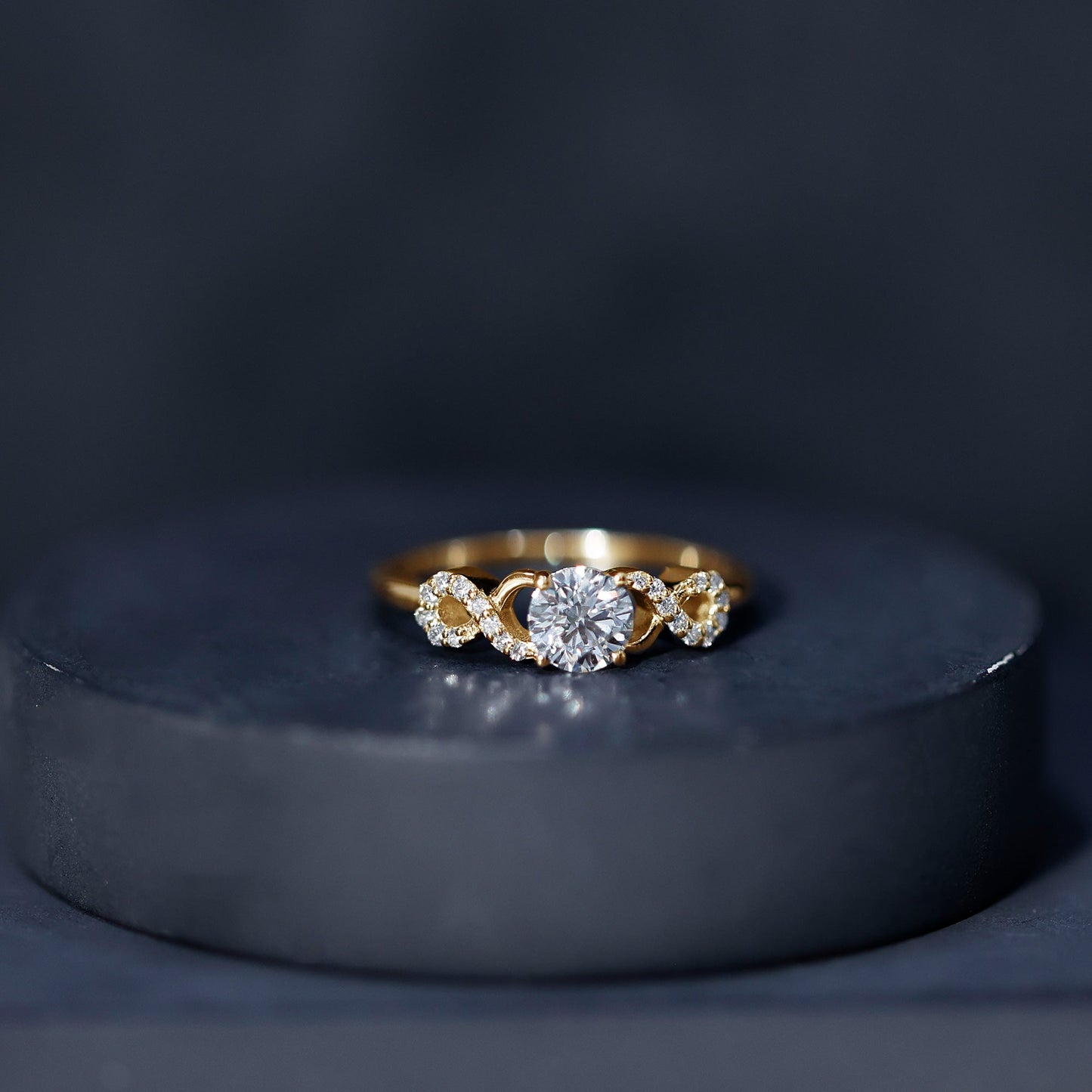 Certified Round Moissanite Infinity Promise Ring for Her