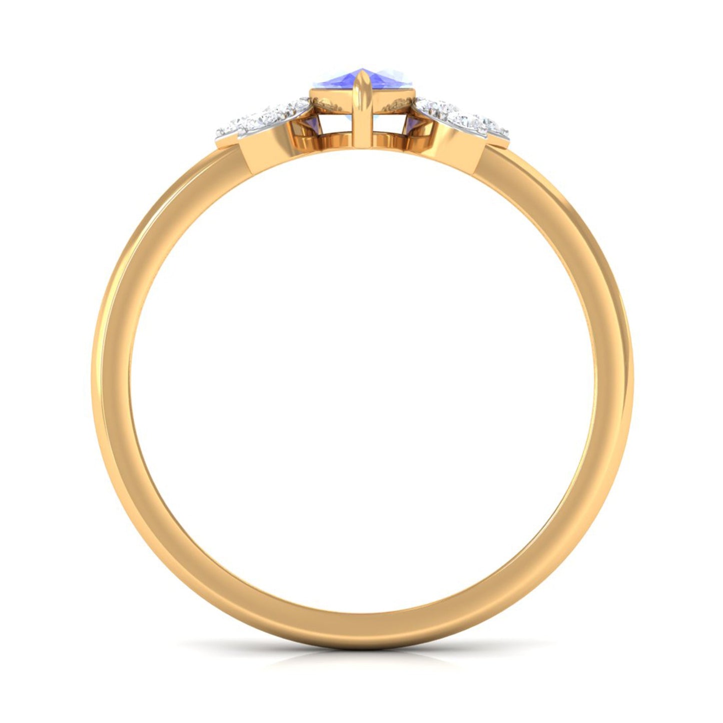 0.6 Carat Marquise Cut Tanzanite and Diamond Promise Ring