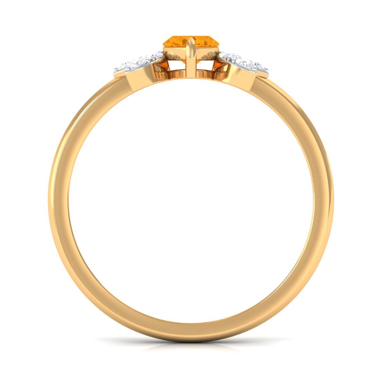 0.3 Carat Marquise Fire Opal and Diamond Engagement Ring
