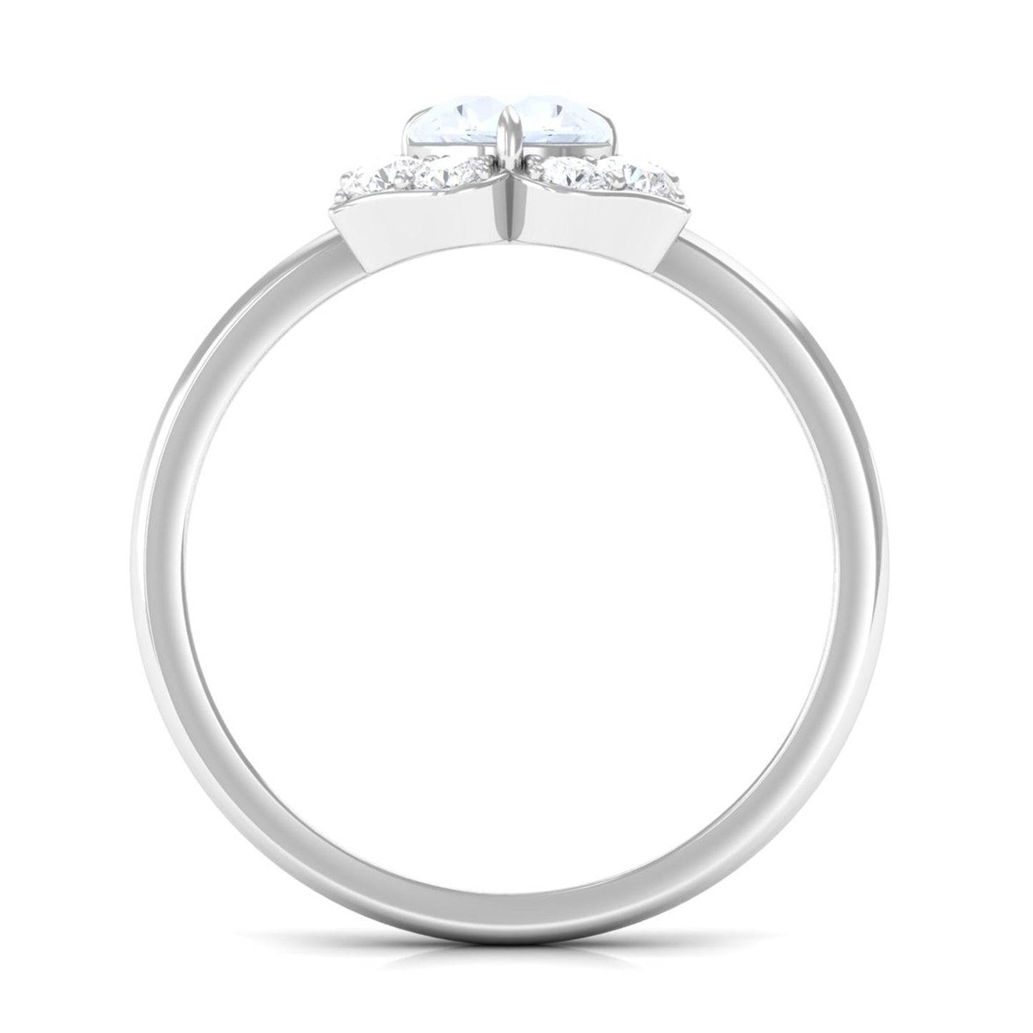0.3 Carat Moonstone and Diamond Floral Engagement Ring