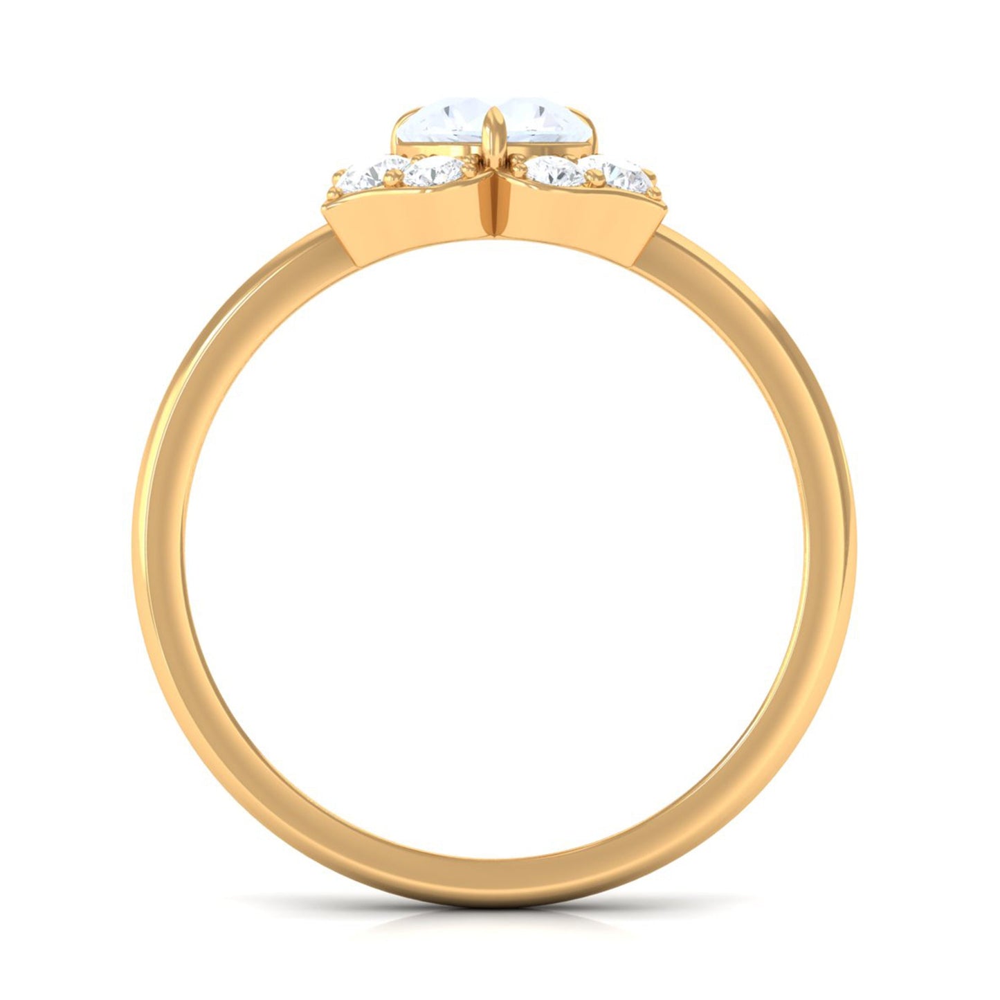 0.3 Carat Moonstone and Diamond Floral Engagement Ring