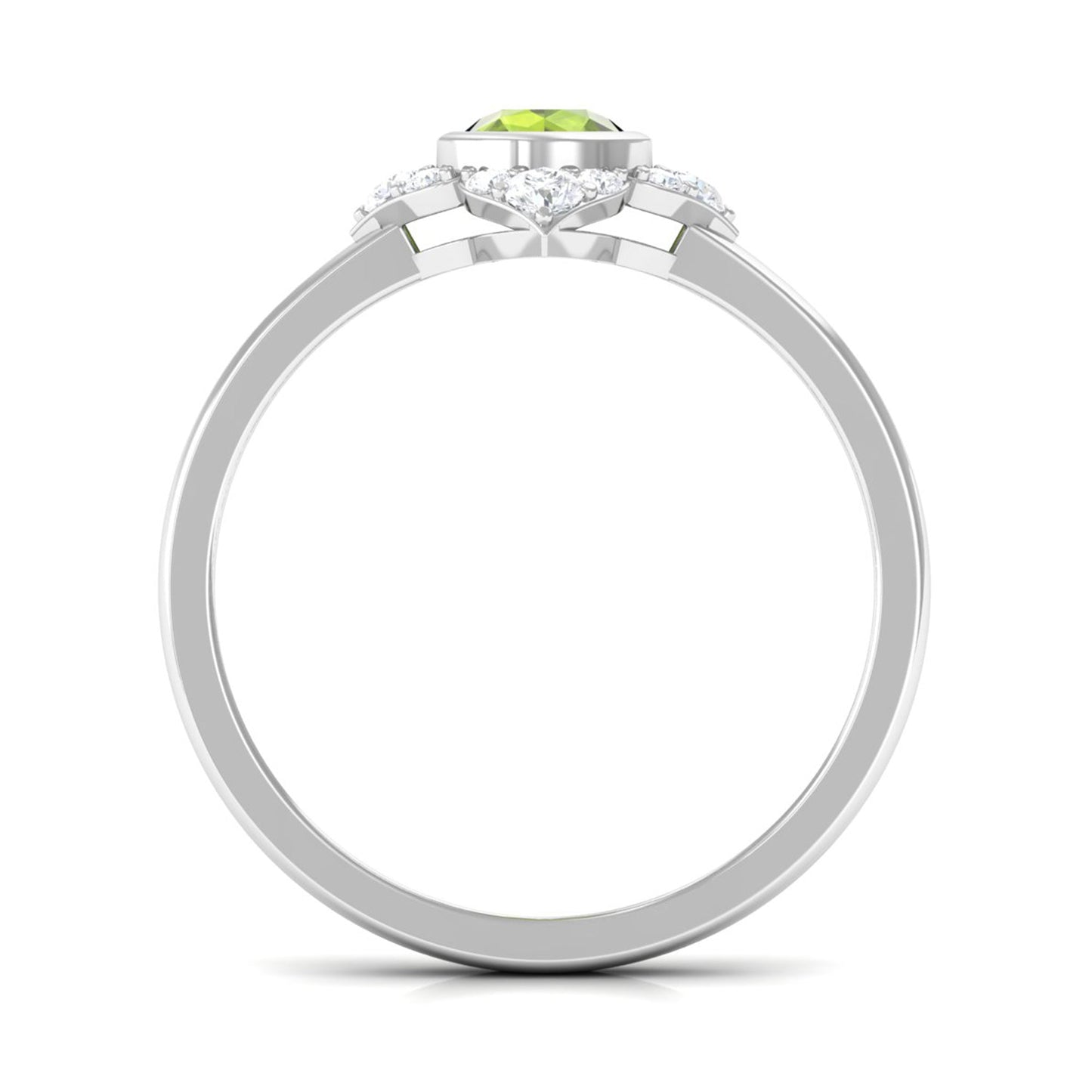 0.5 Carat Vintage Inspired Peridot Engagement Ring with Diamond