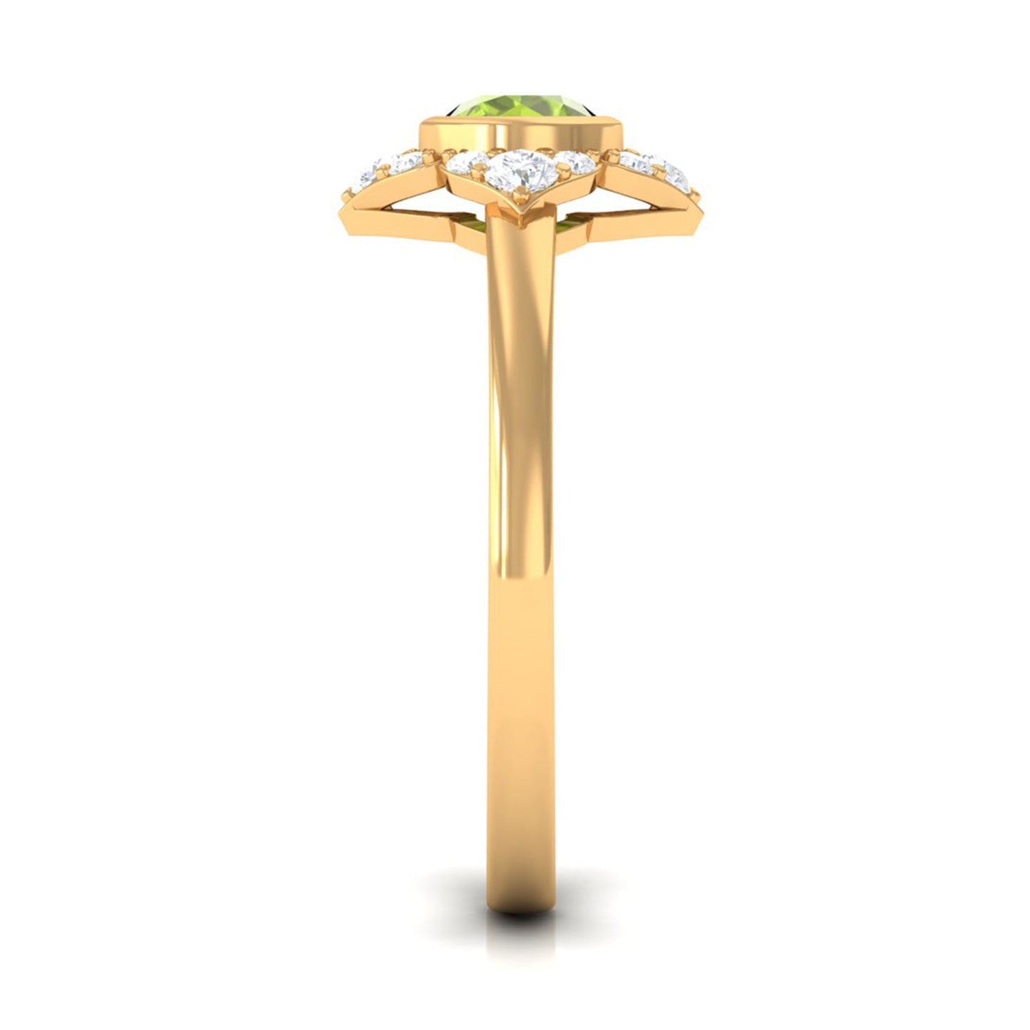 0.5 Carat Vintage Inspired Peridot Engagement Ring with Diamond