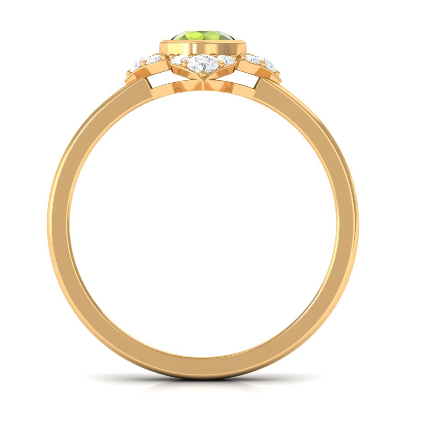 0.5 Carat Vintage Inspired Peridot Engagement Ring with Diamond