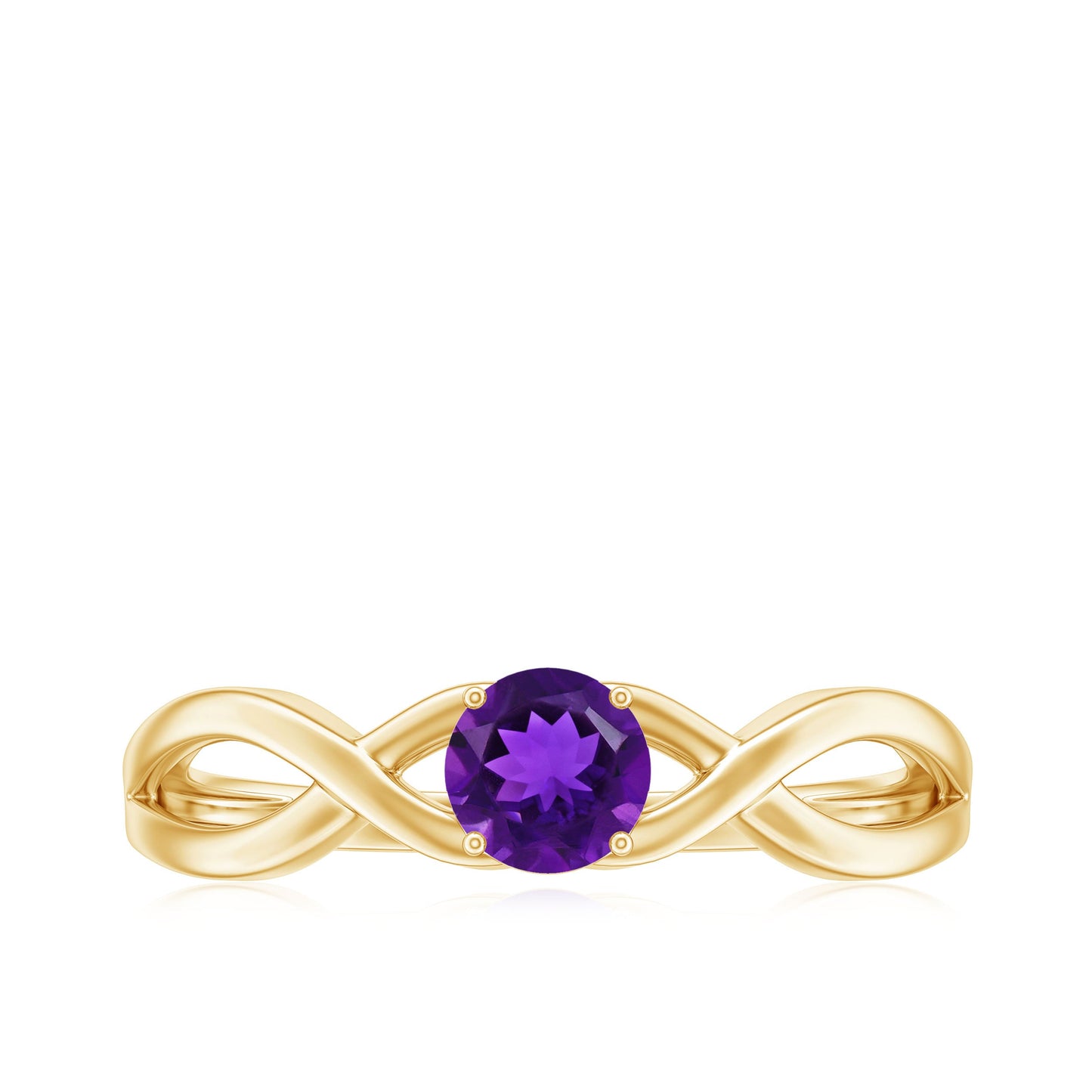 Solitaire Amethyst Crossover Engagement Ring