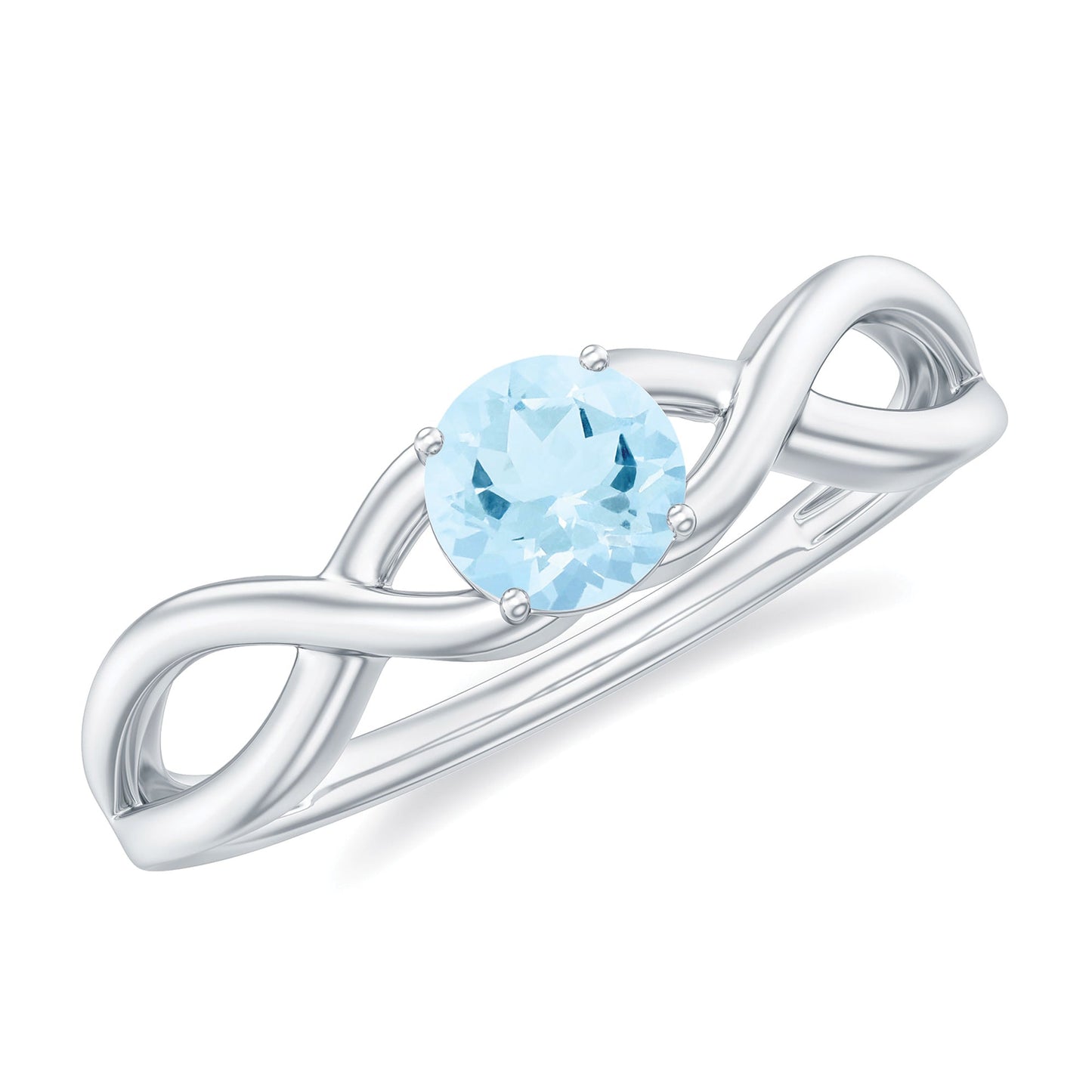 Solitaire Aquamarine Infinity Promise Ring