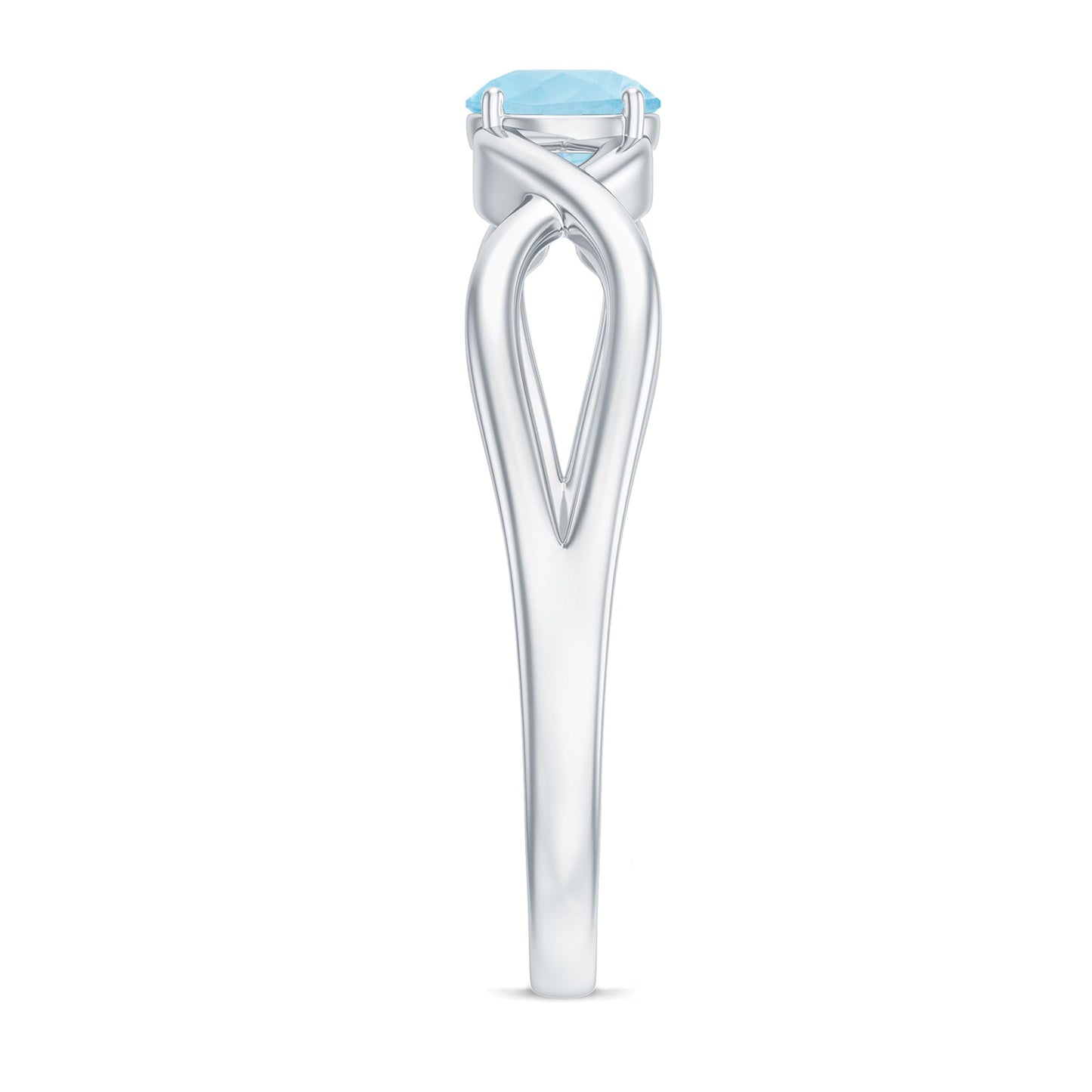 Solitaire Aquamarine Infinity Promise Ring