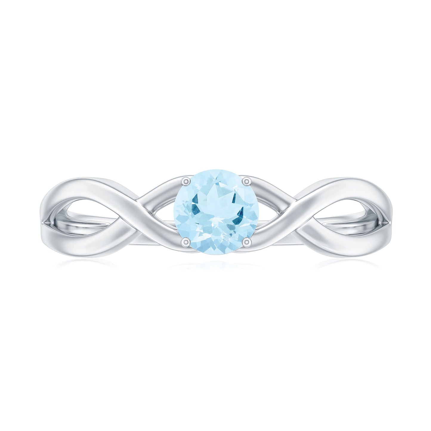 Solitaire Aquamarine Infinity Promise Ring