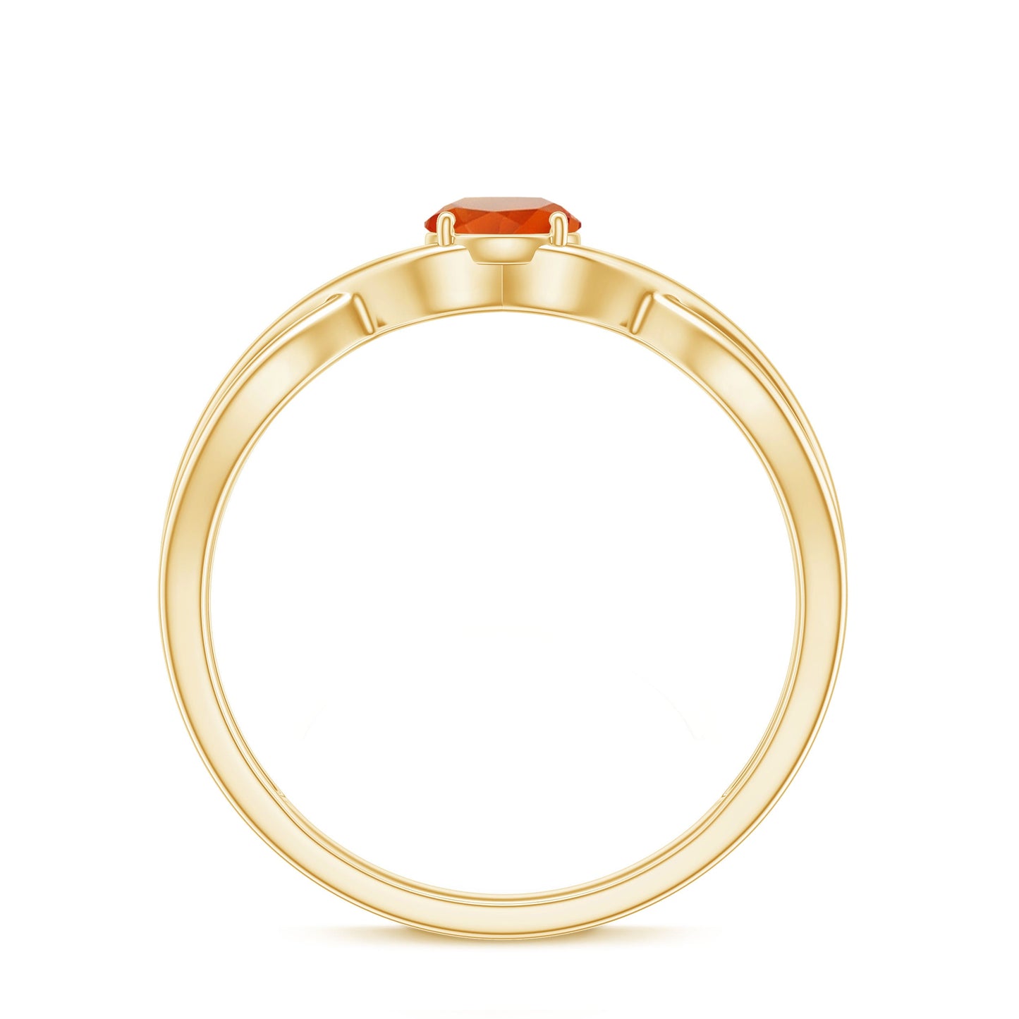 0.4 Carat Solitaire Fire Opal Crossover Engagement Ring