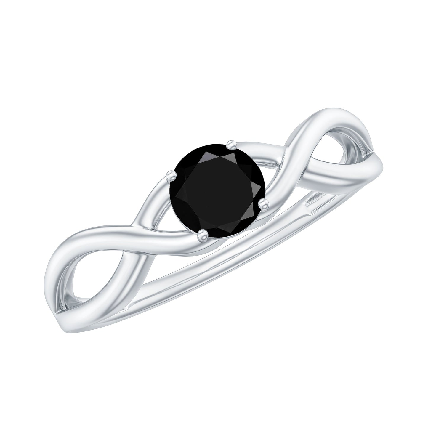 Natural Black Spinel Proposal Ring with Crossover Shank
