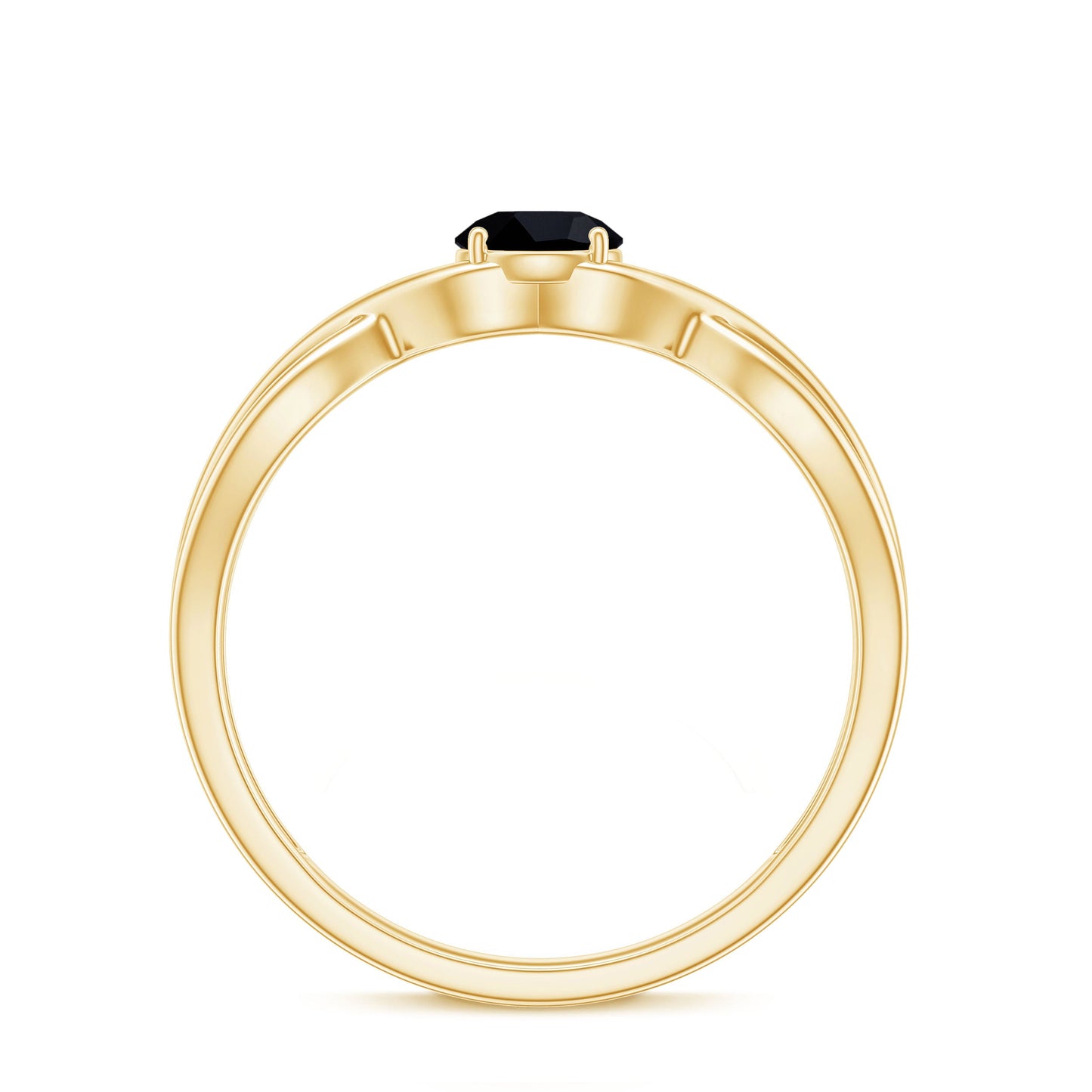 Natural Black Spinel Proposal Ring with Crossover Shank