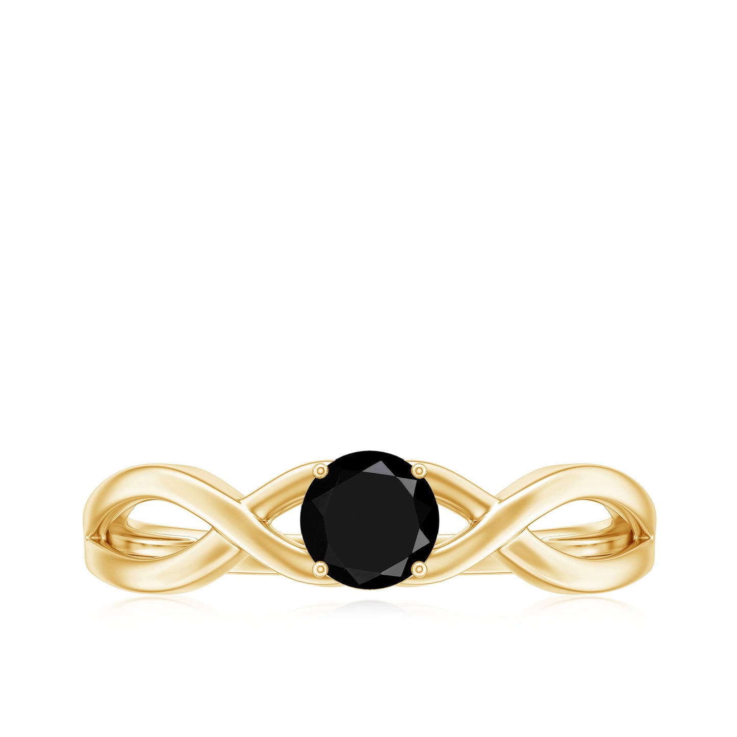 Natural Black Spinel Proposal Ring with Crossover Shank