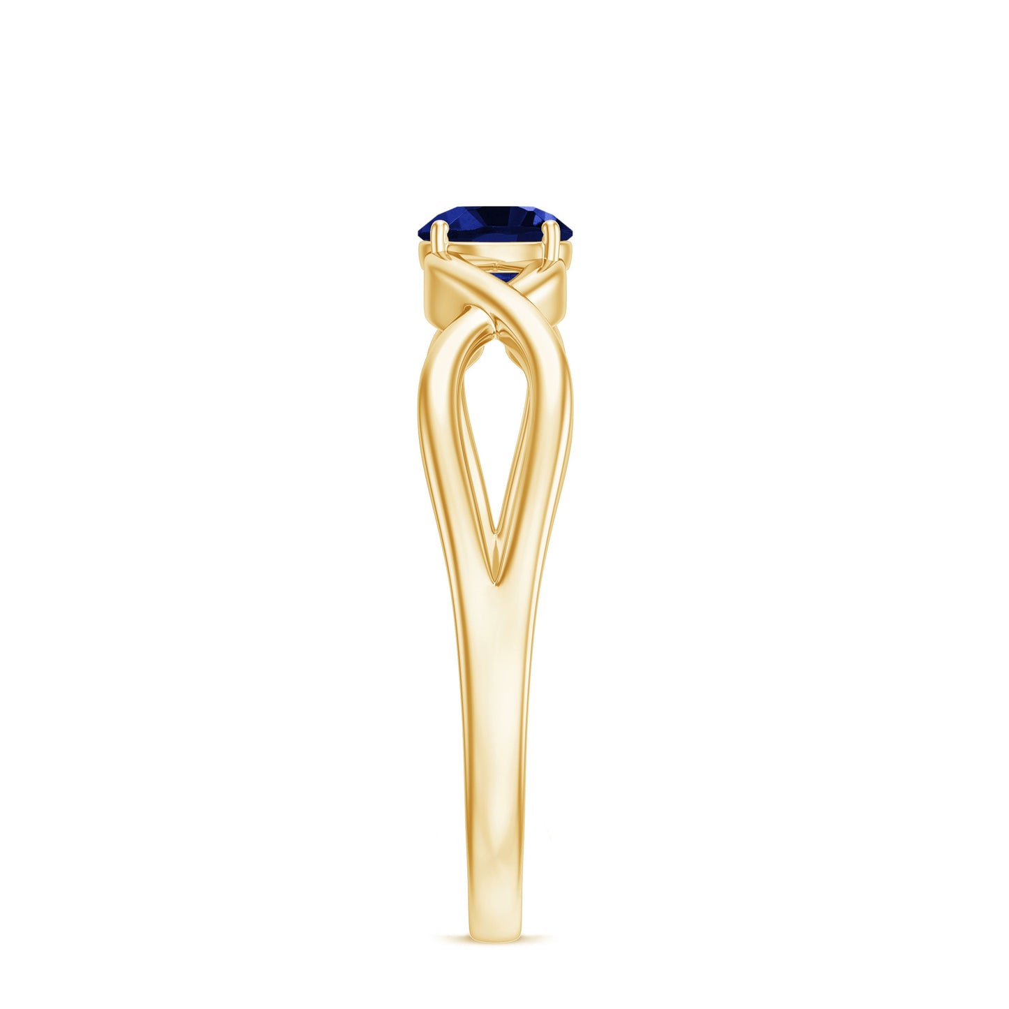Certified 0.6 Carat Lab Grown Blue Sapphire Infinity Promise Ring
