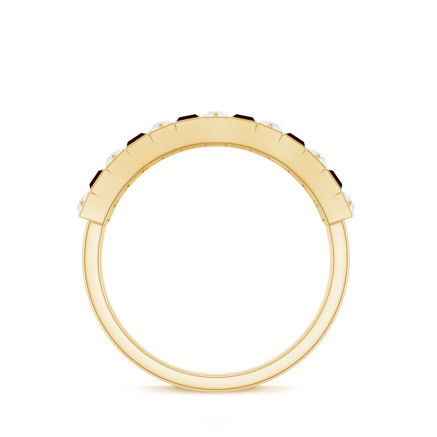 Classic Garnet Baguette Eternity Wedding Band with Diamond