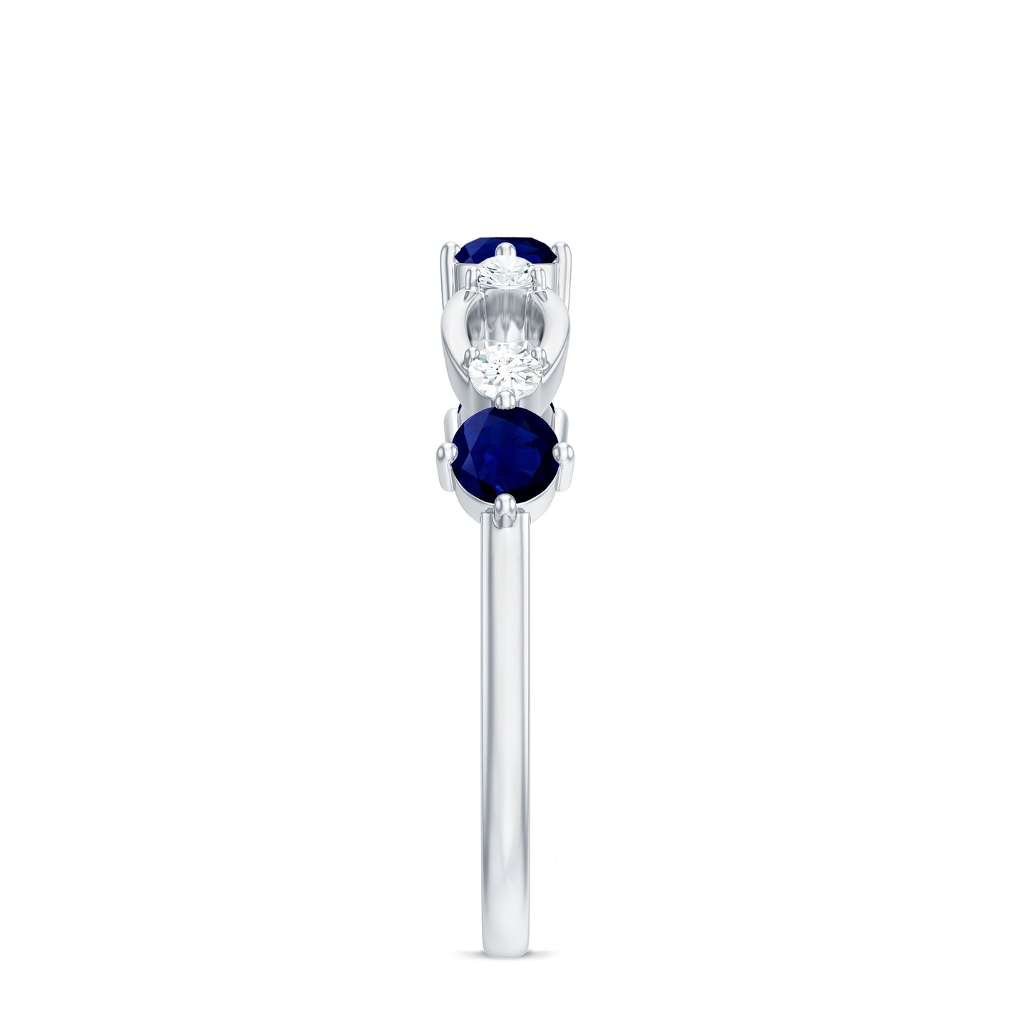 Natural Blue Sapphire Promise Ring with Diamond