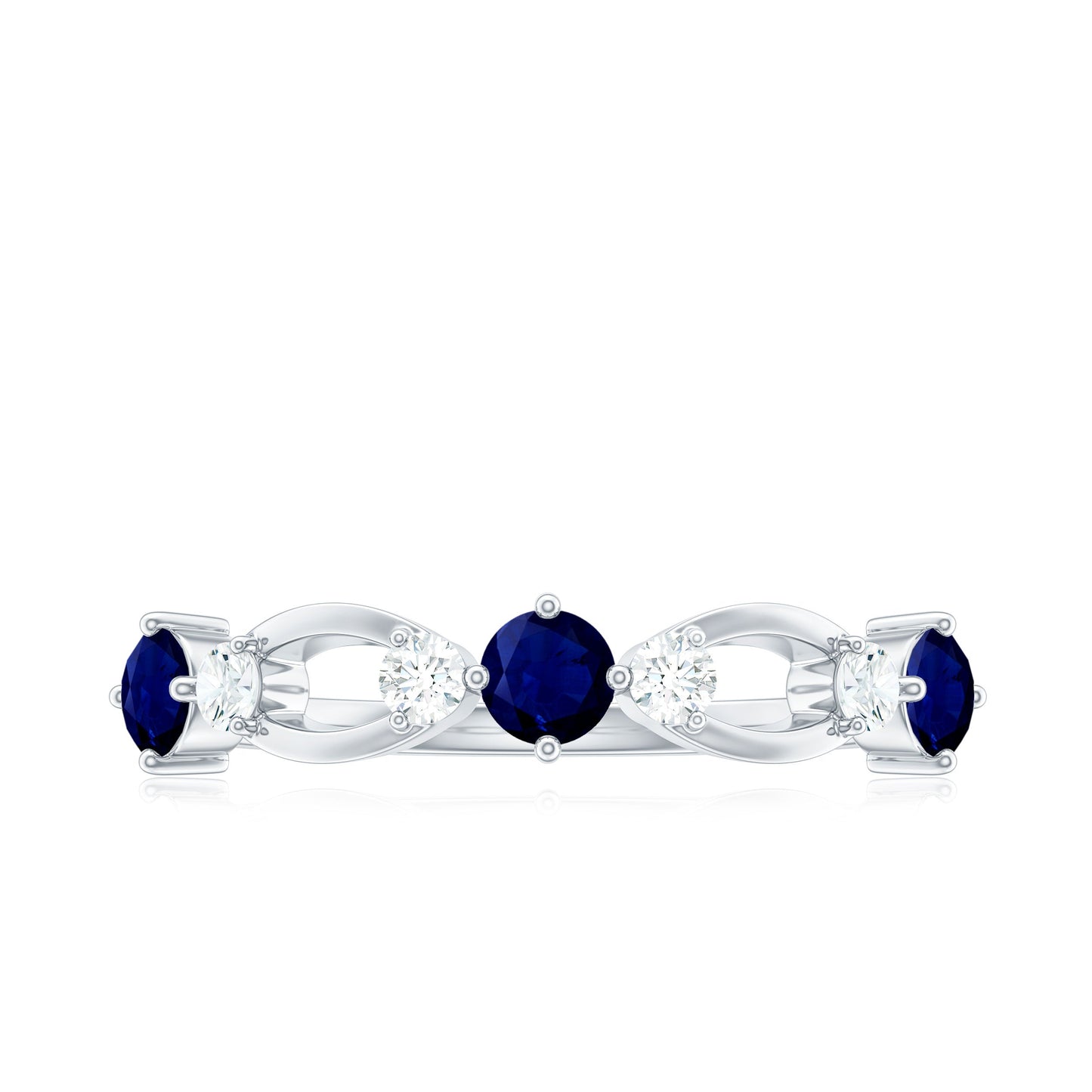 Natural Blue Sapphire Promise Ring with Diamond
