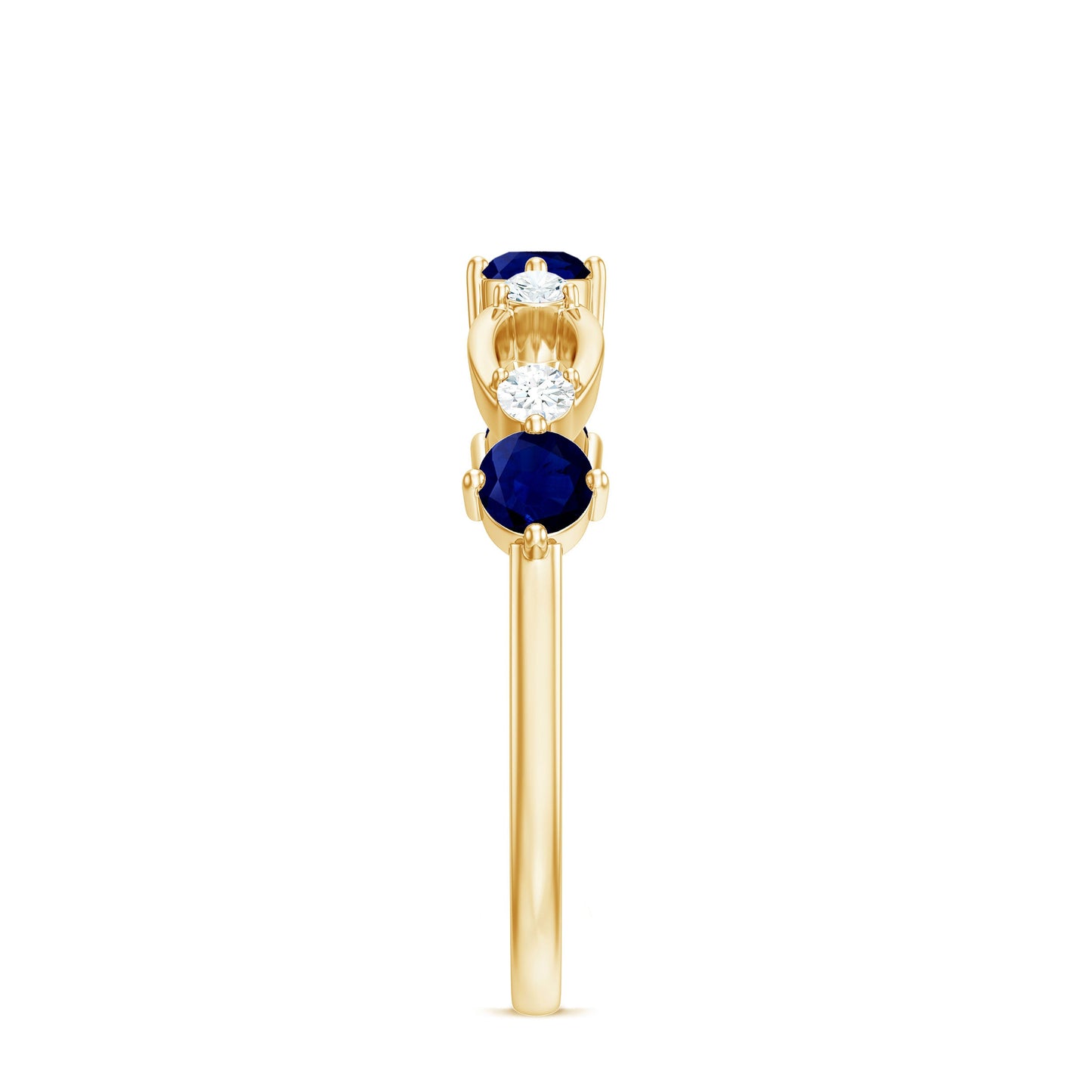 Natural Blue Sapphire Promise Ring with Diamond
