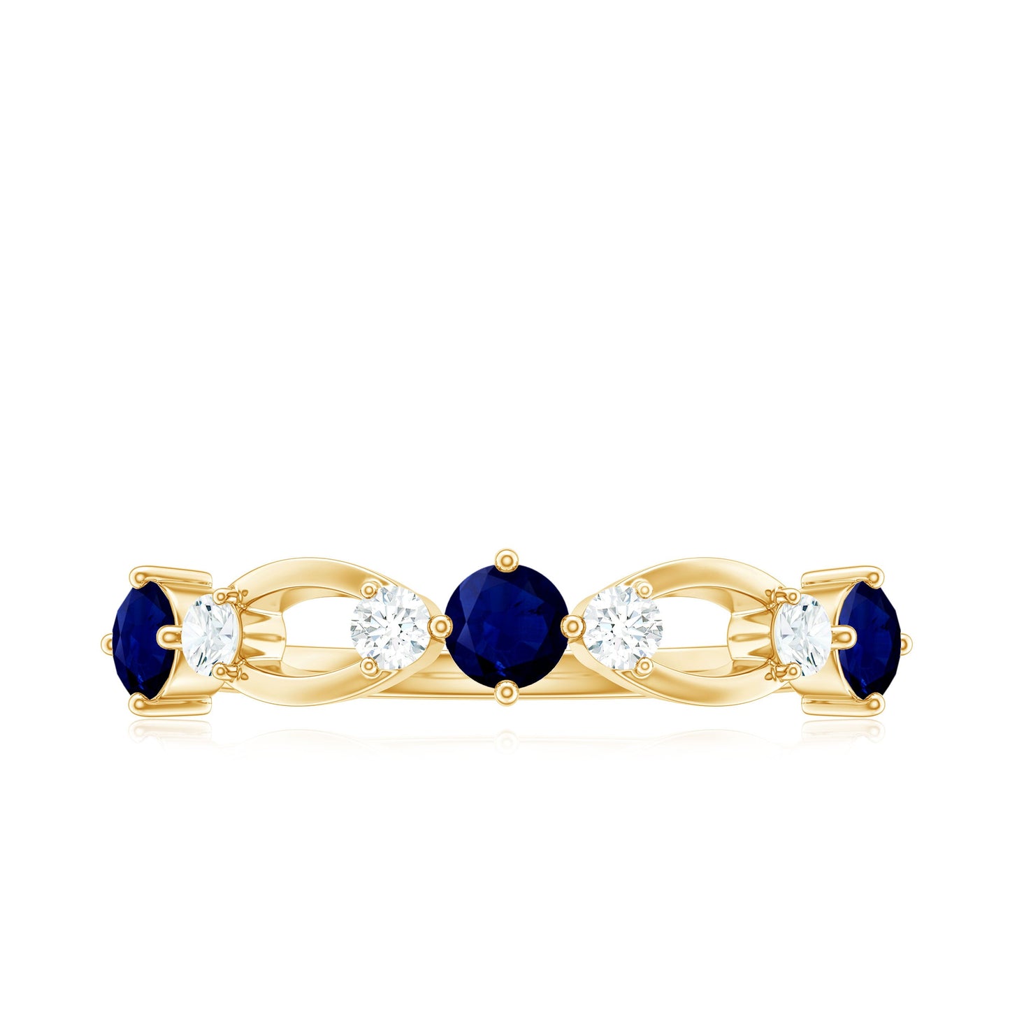 Natural Blue Sapphire Promise Ring with Diamond