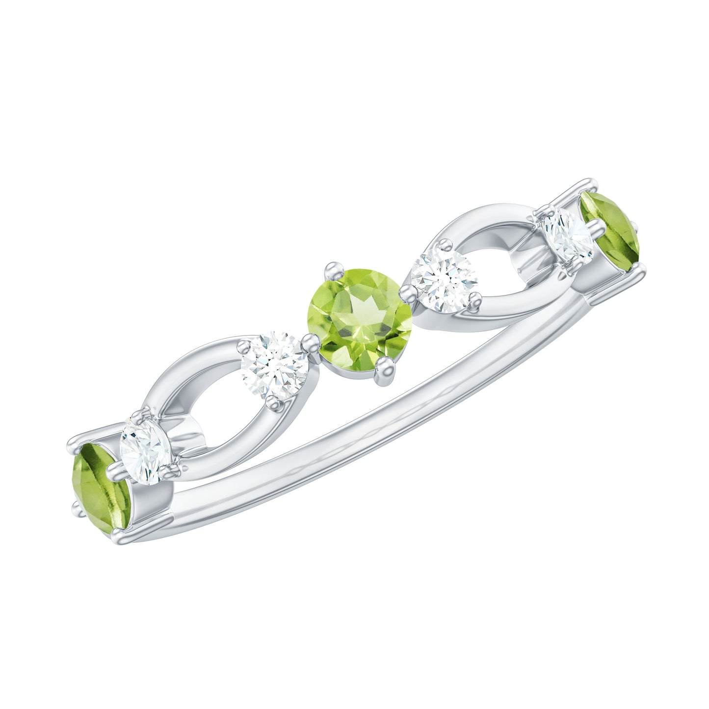 Minimal Peridot Promise Ring with Diamond
