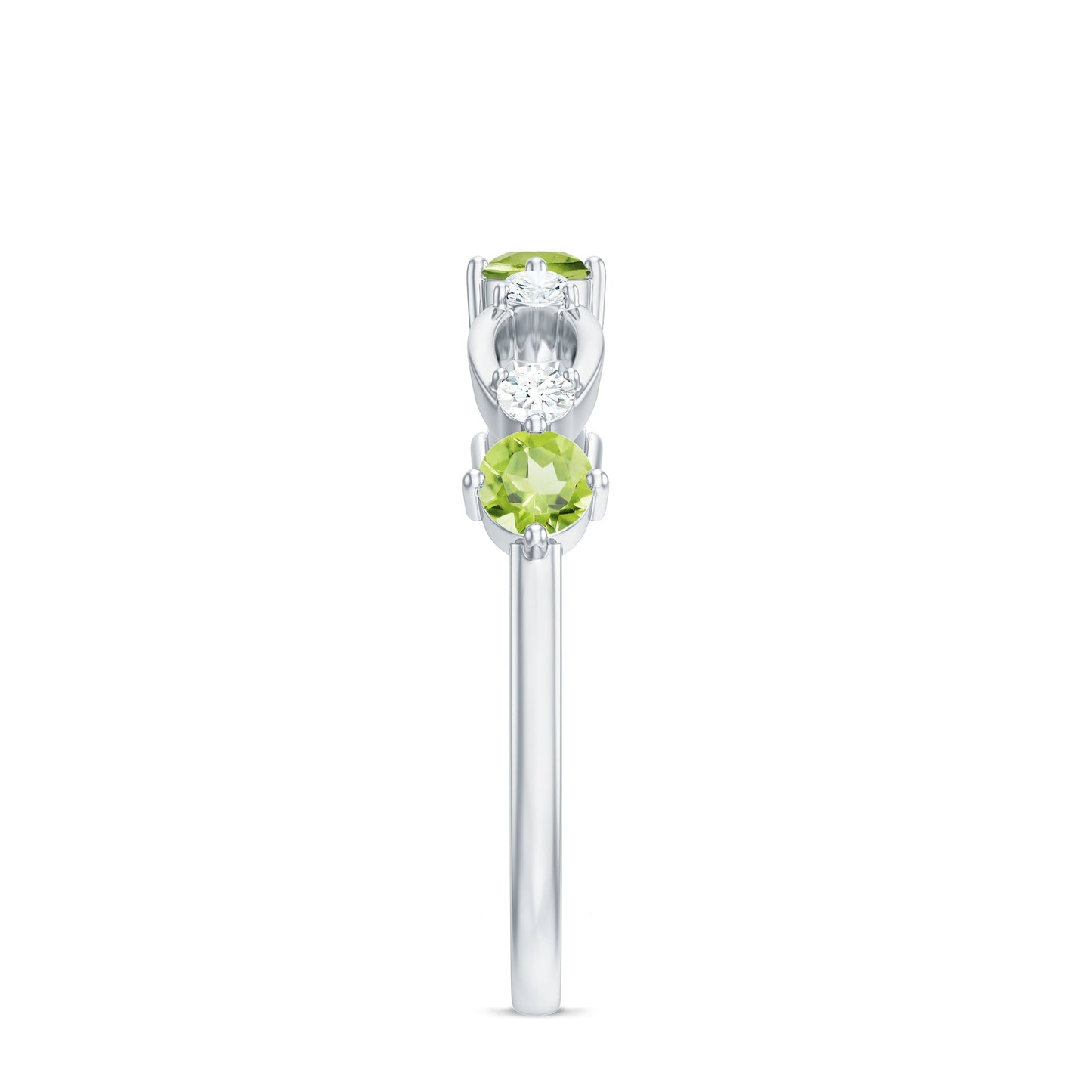 Minimal Peridot Promise Ring with Diamond