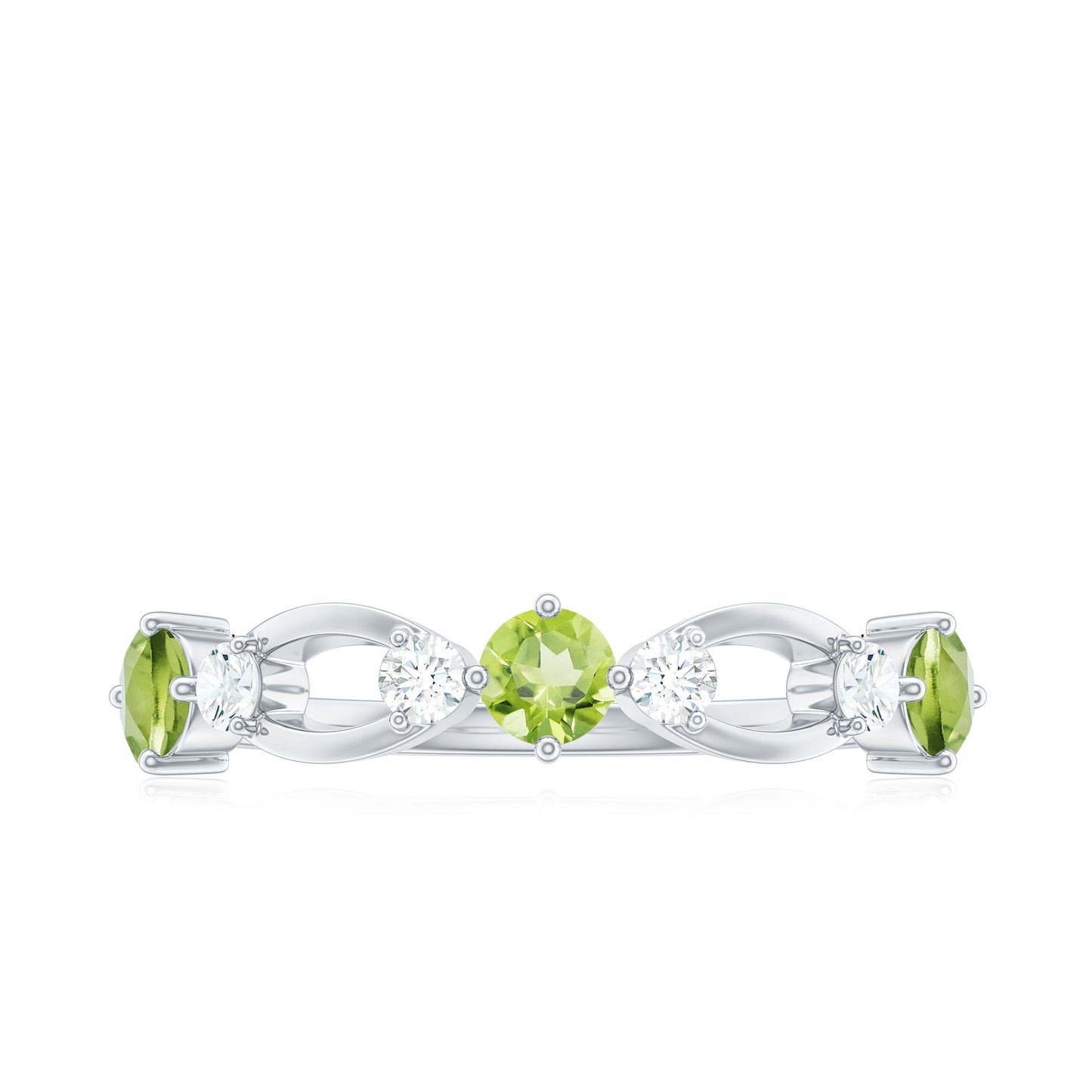Minimal Peridot Promise Ring with Diamond