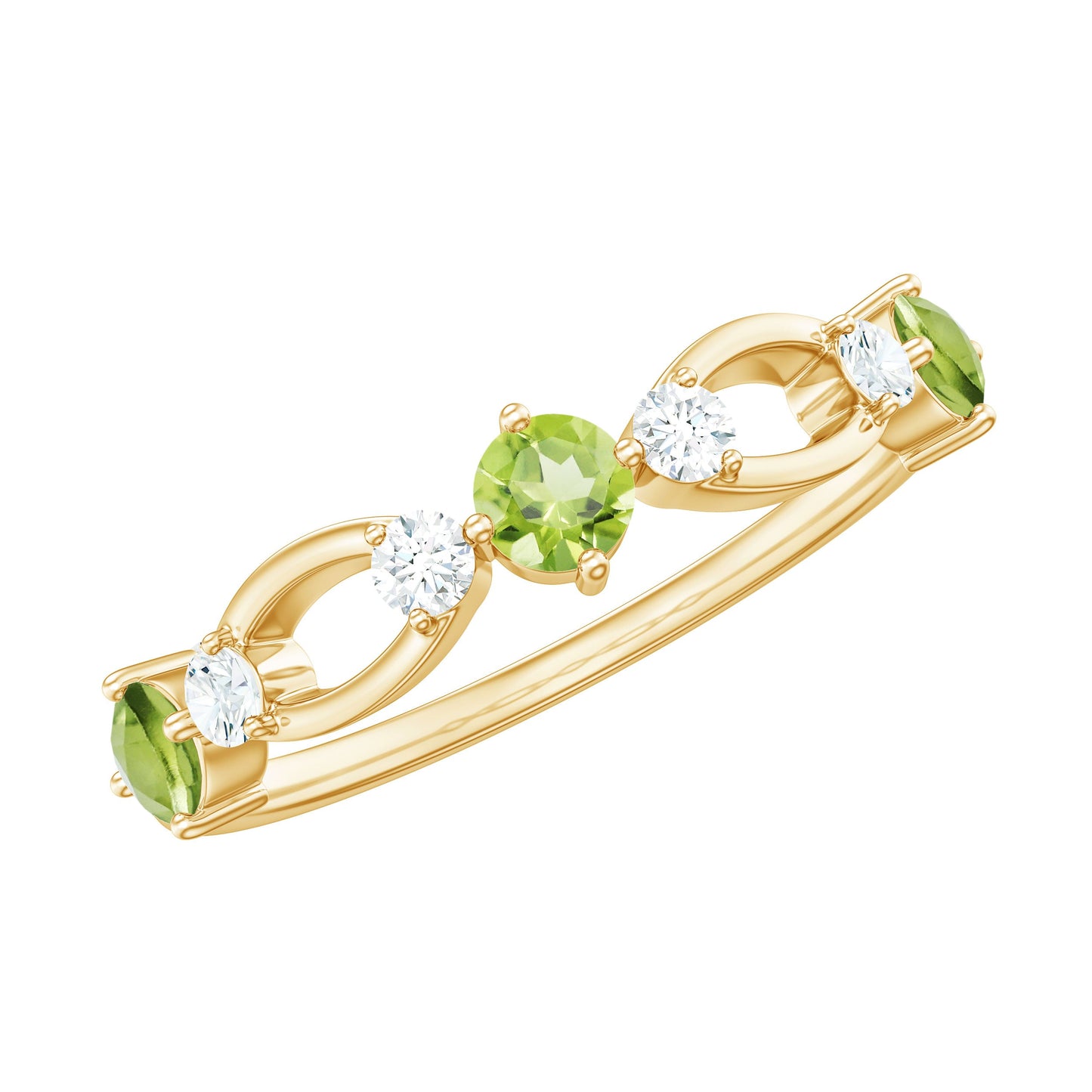 Minimal Peridot Promise Ring with Diamond