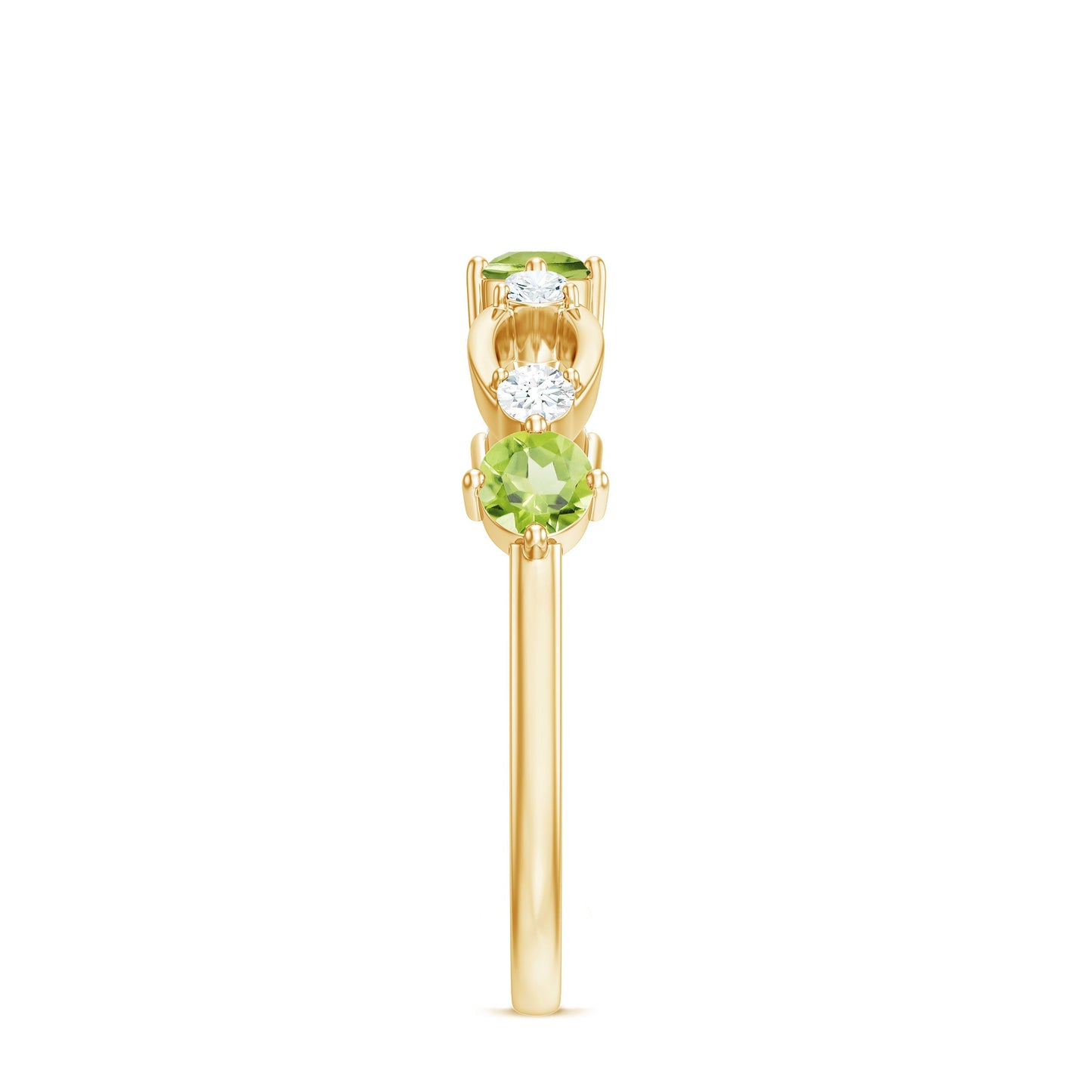Minimal Peridot Promise Ring with Diamond