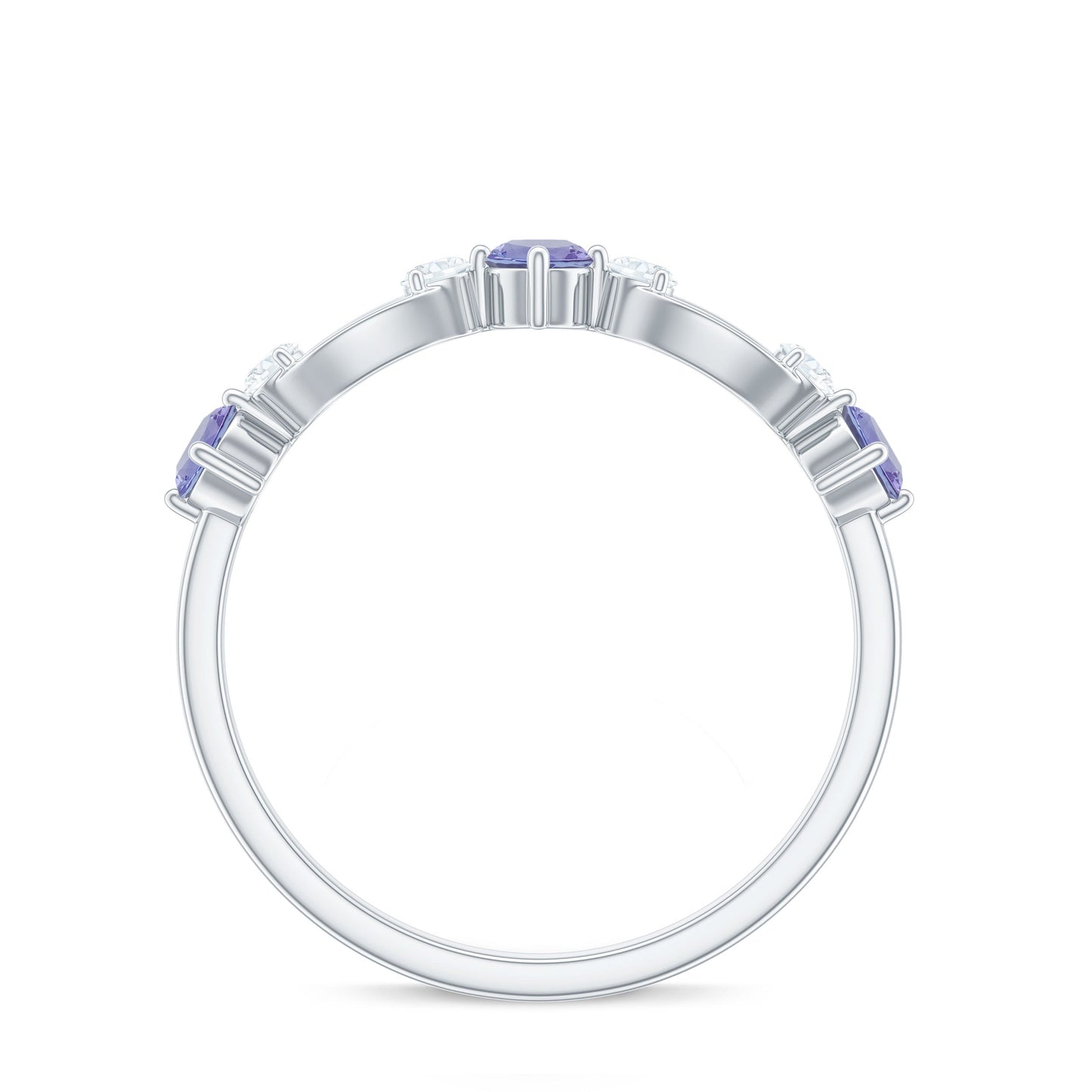 Natural Tanzanite Diamond Ring for Promise